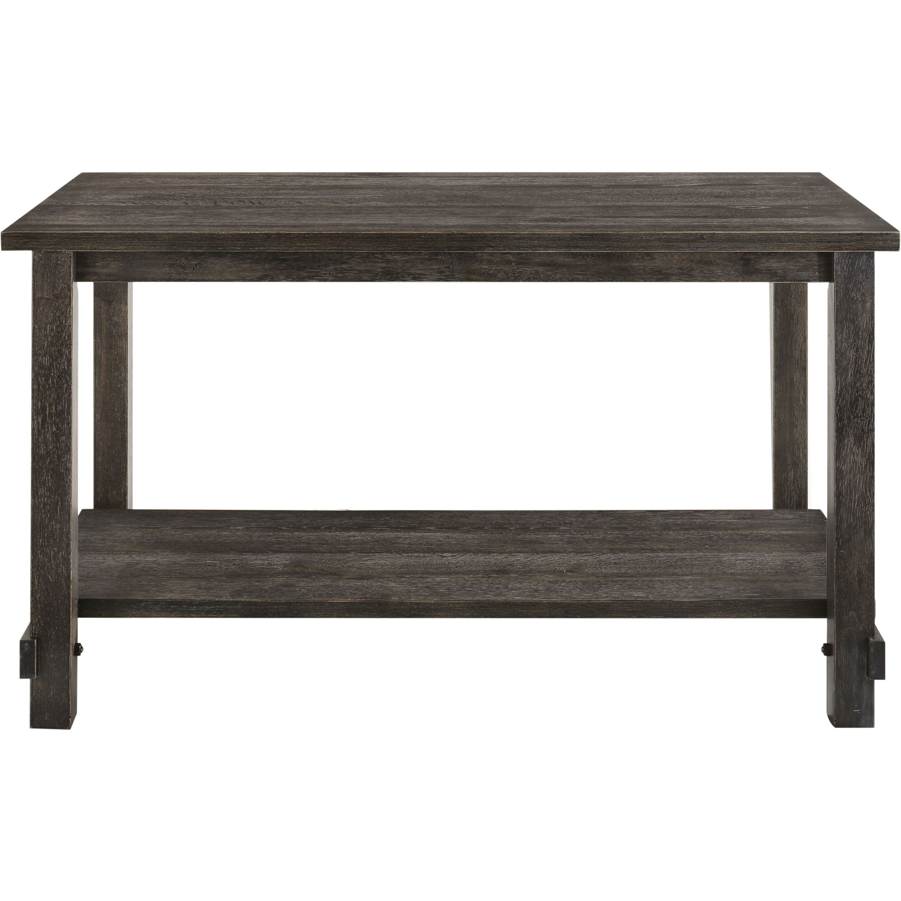 Weathered Grey Counter Height Table With Bottom Shelf