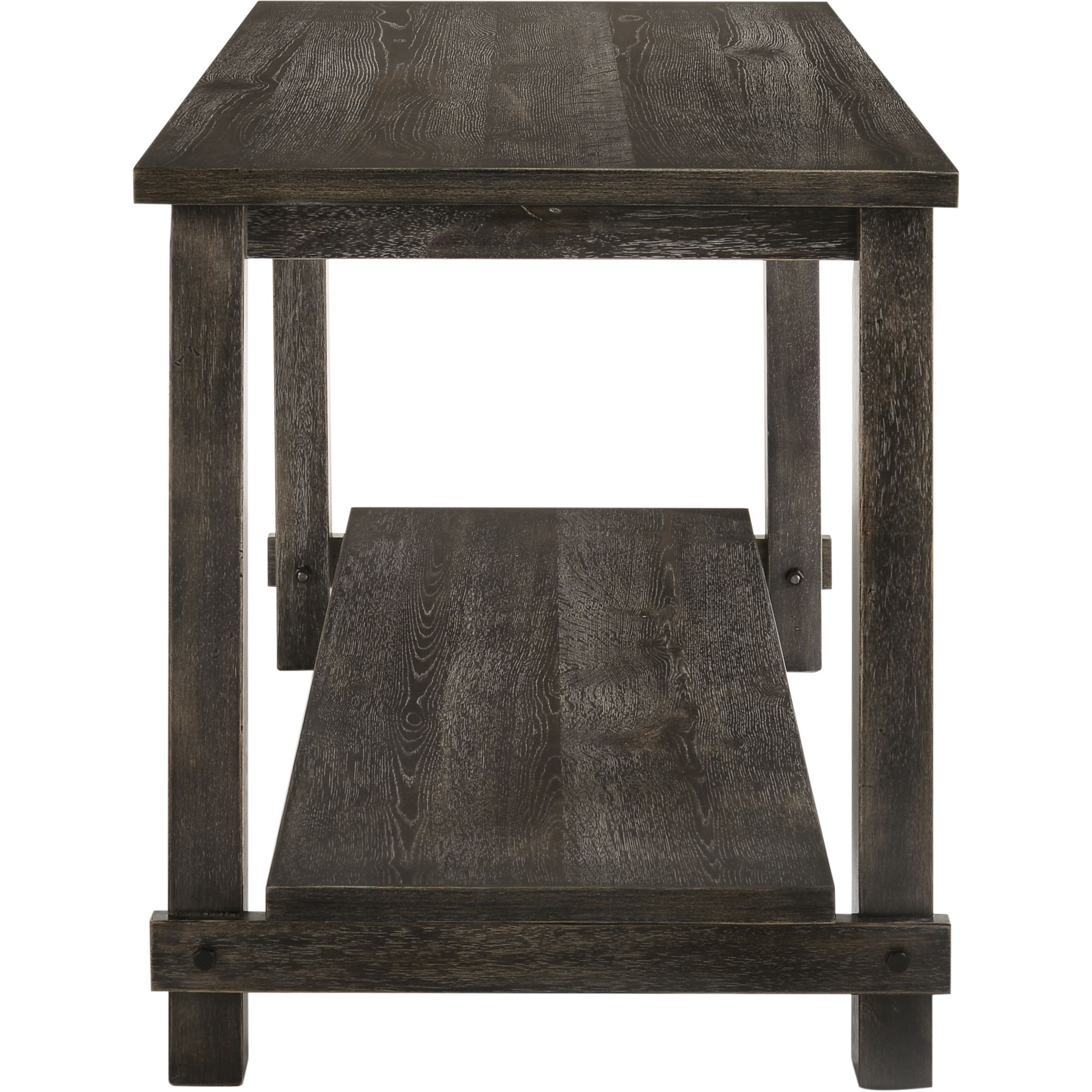 Weathered Grey Counter Height Table With Bottom Shelf