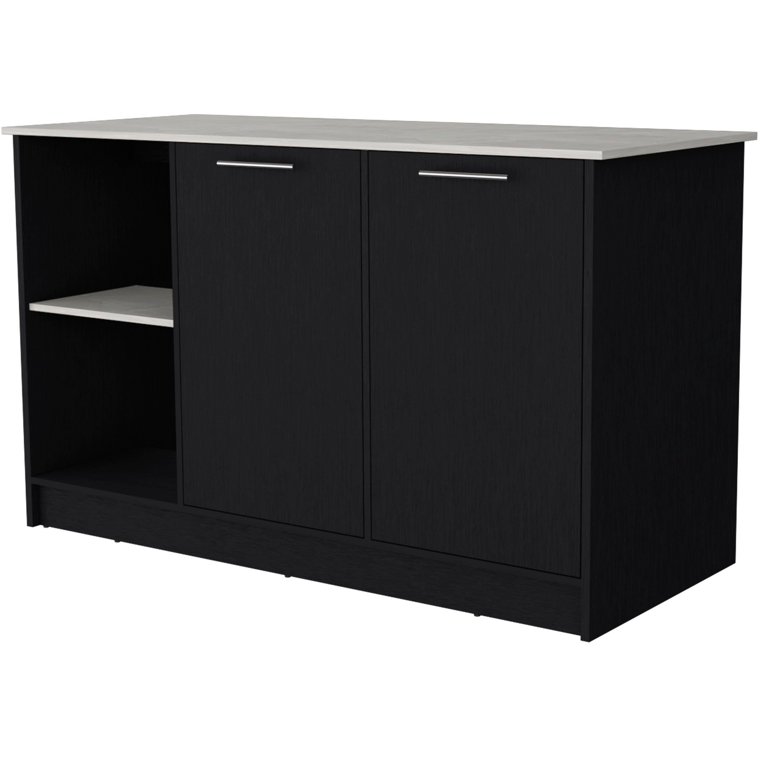 Black And Onyx Double Door Cabinets Kitchen Island