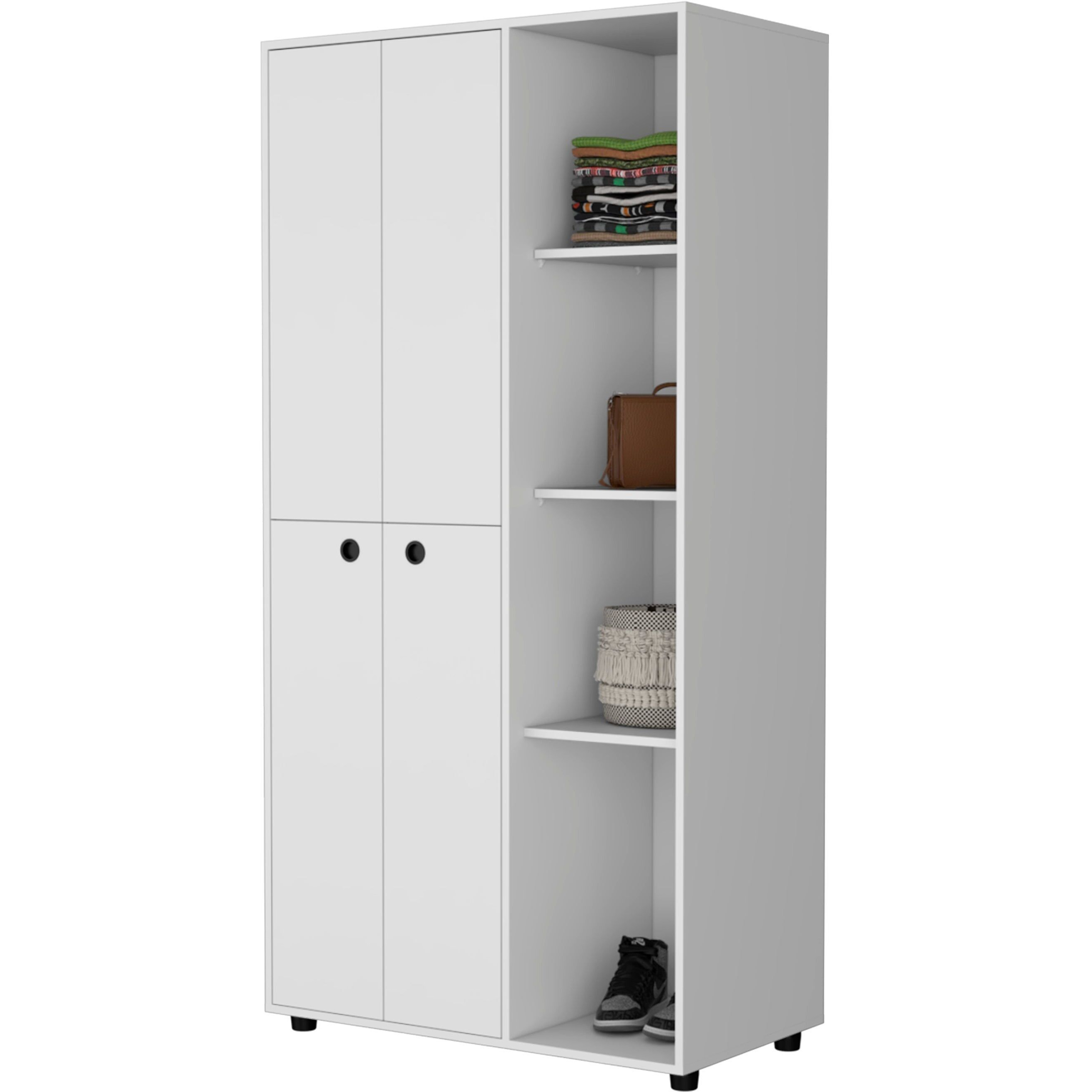 White 1-Drawer Armoire Closet