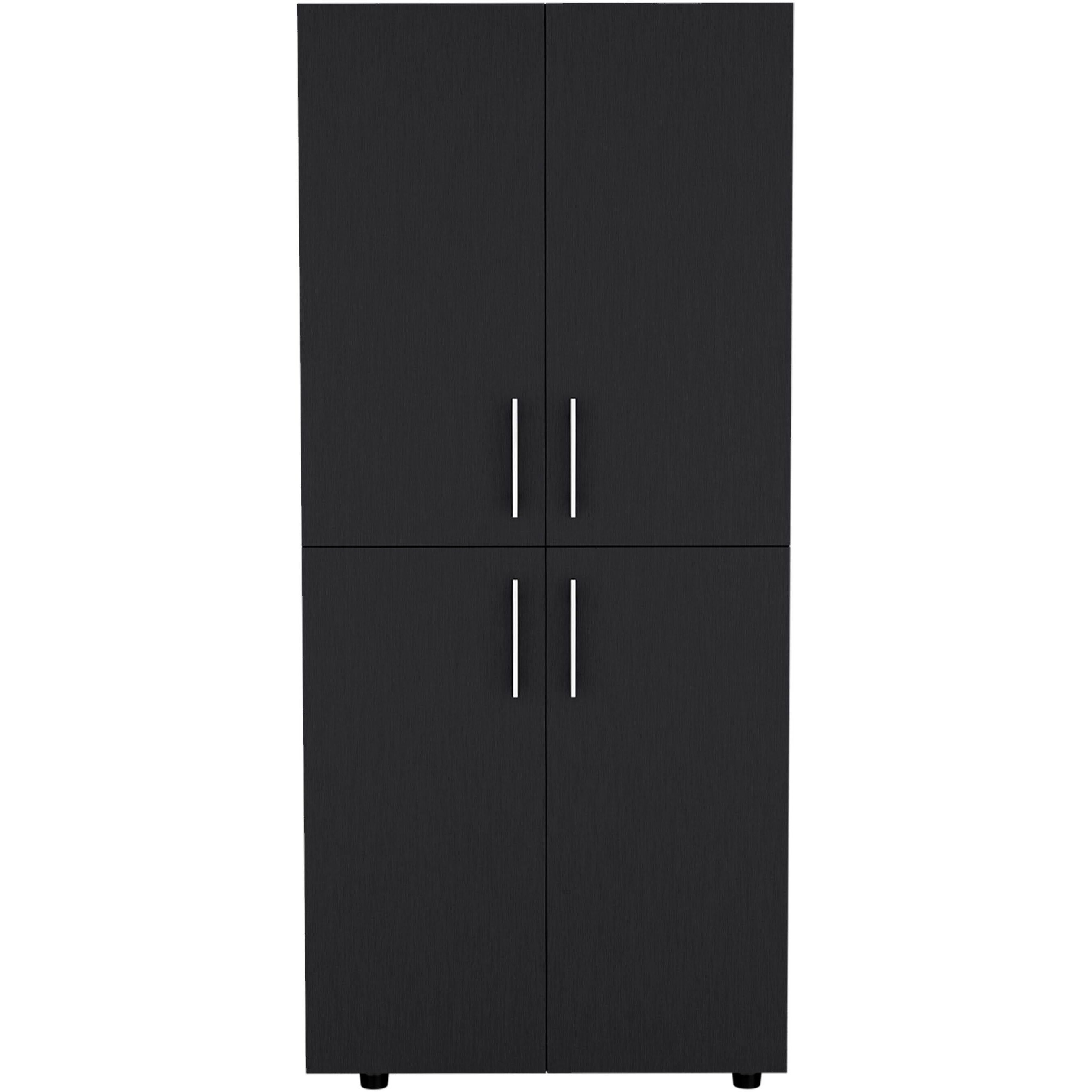 Black 4-Door Armoire