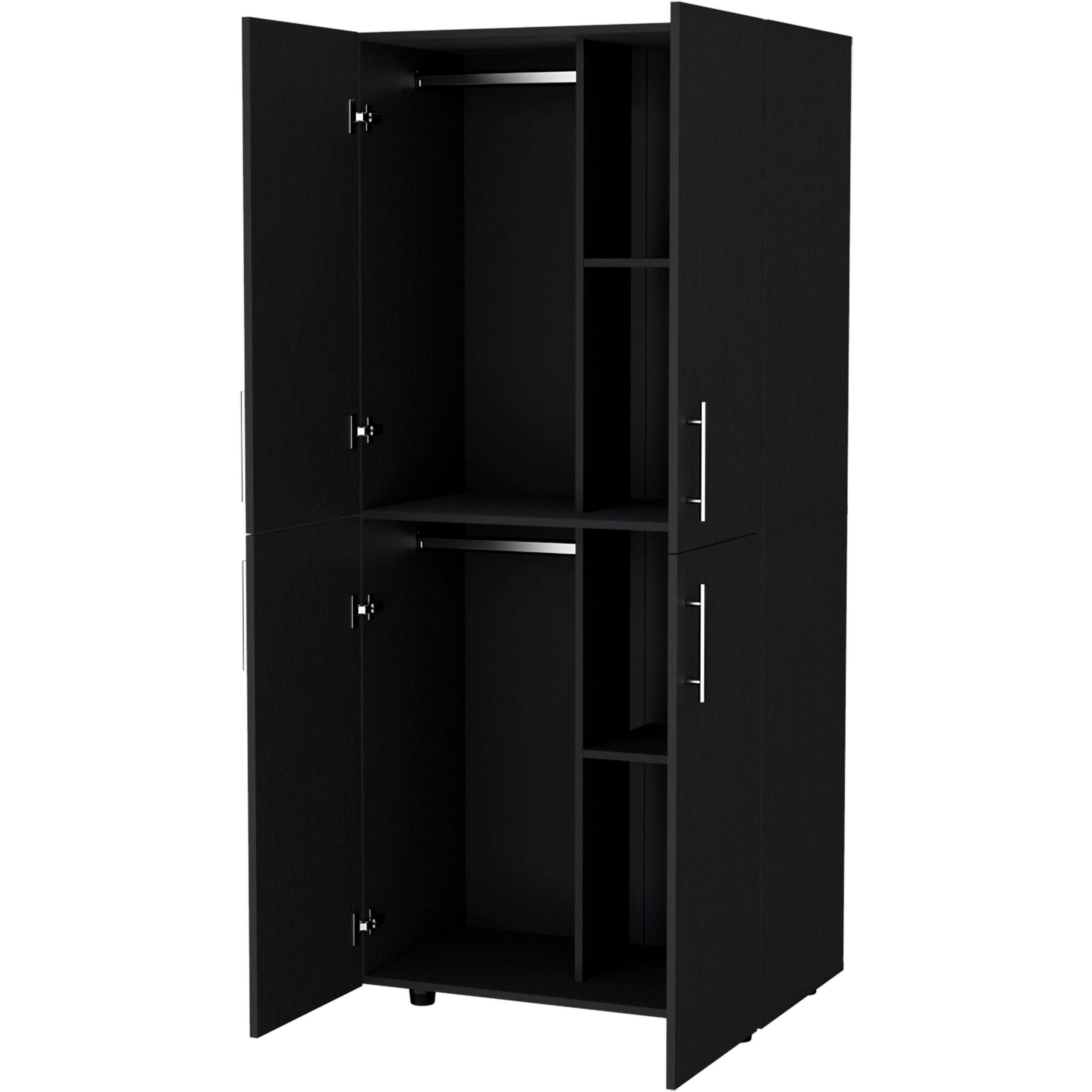 Black 4-Door Armoire