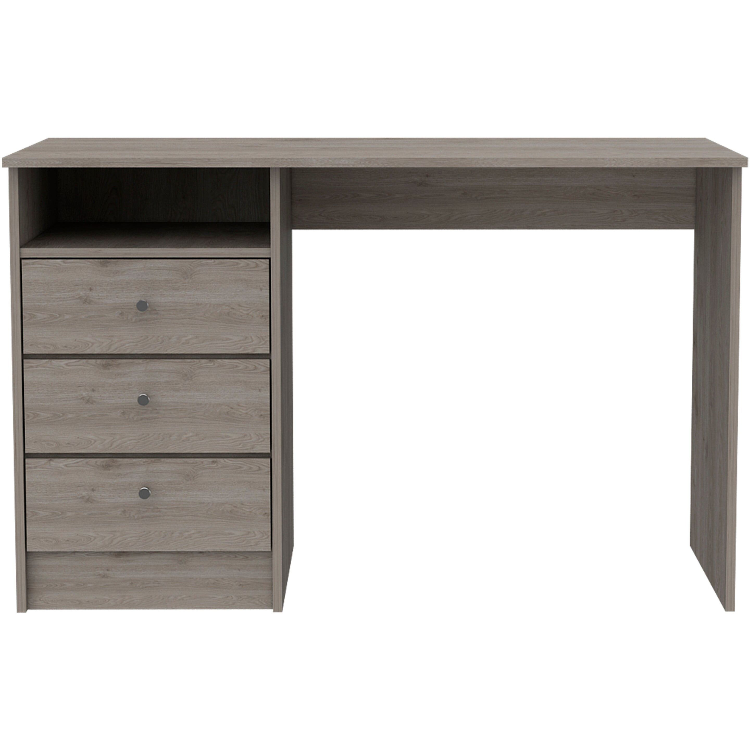 Providence 3-Drawer Writing Desk With Open Compartment Light Gray