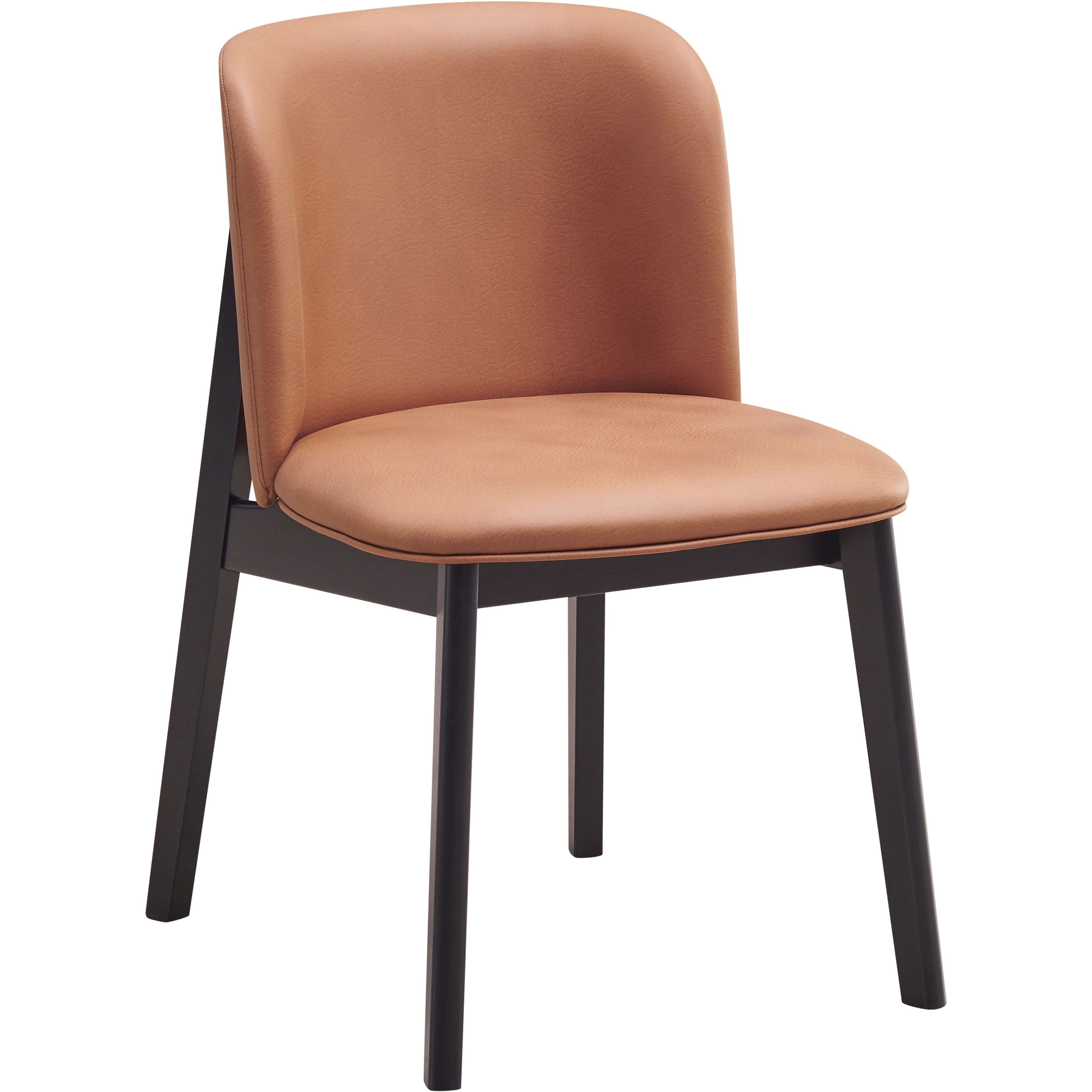 Camel Polish And Black Padded Side Chair (Set Of 2)