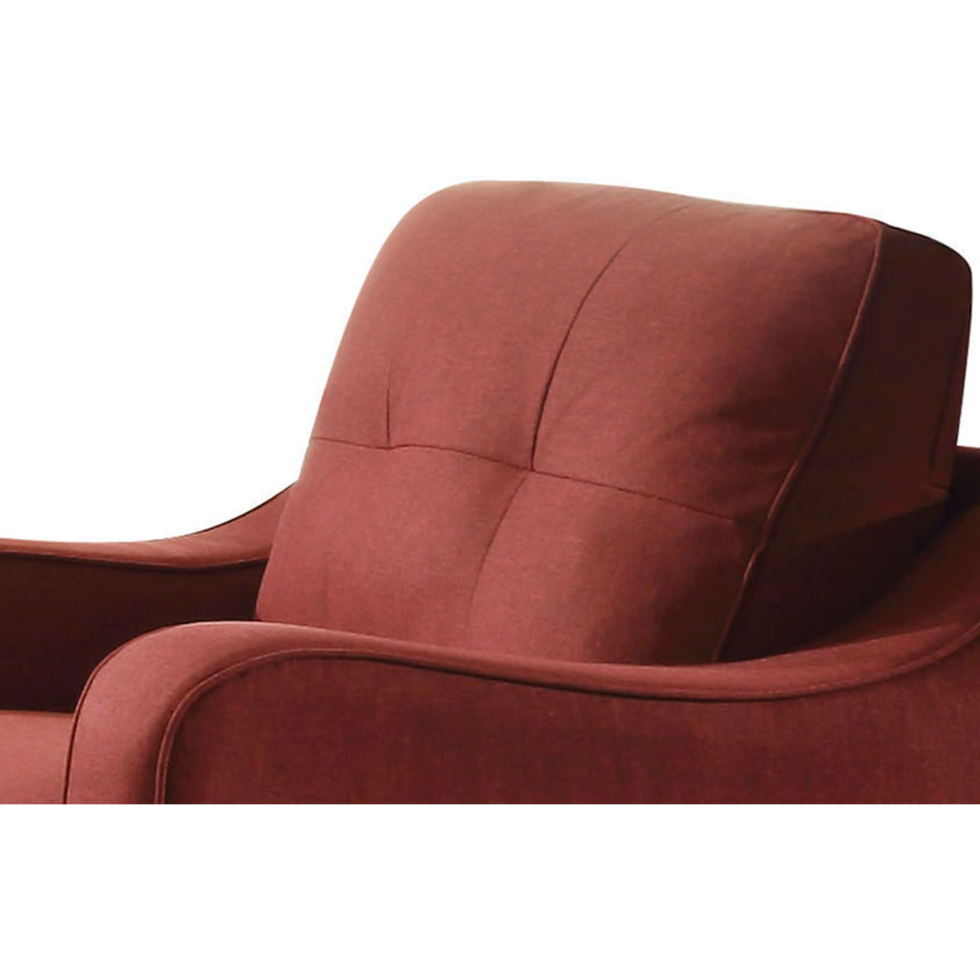 Red Accent Chair With Sloped Arm