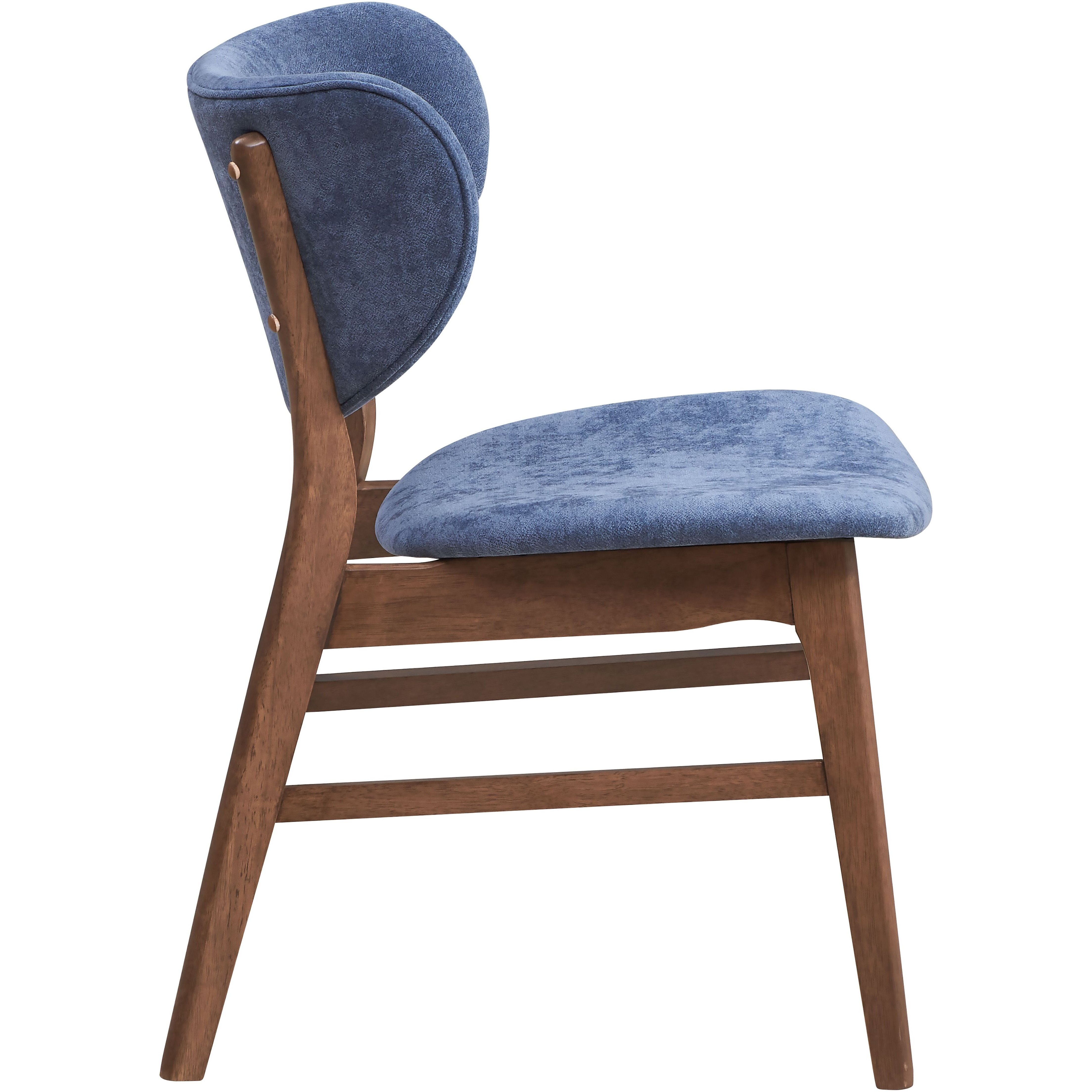 Blue And Walnut Padded Side Chair (Set Of 2)