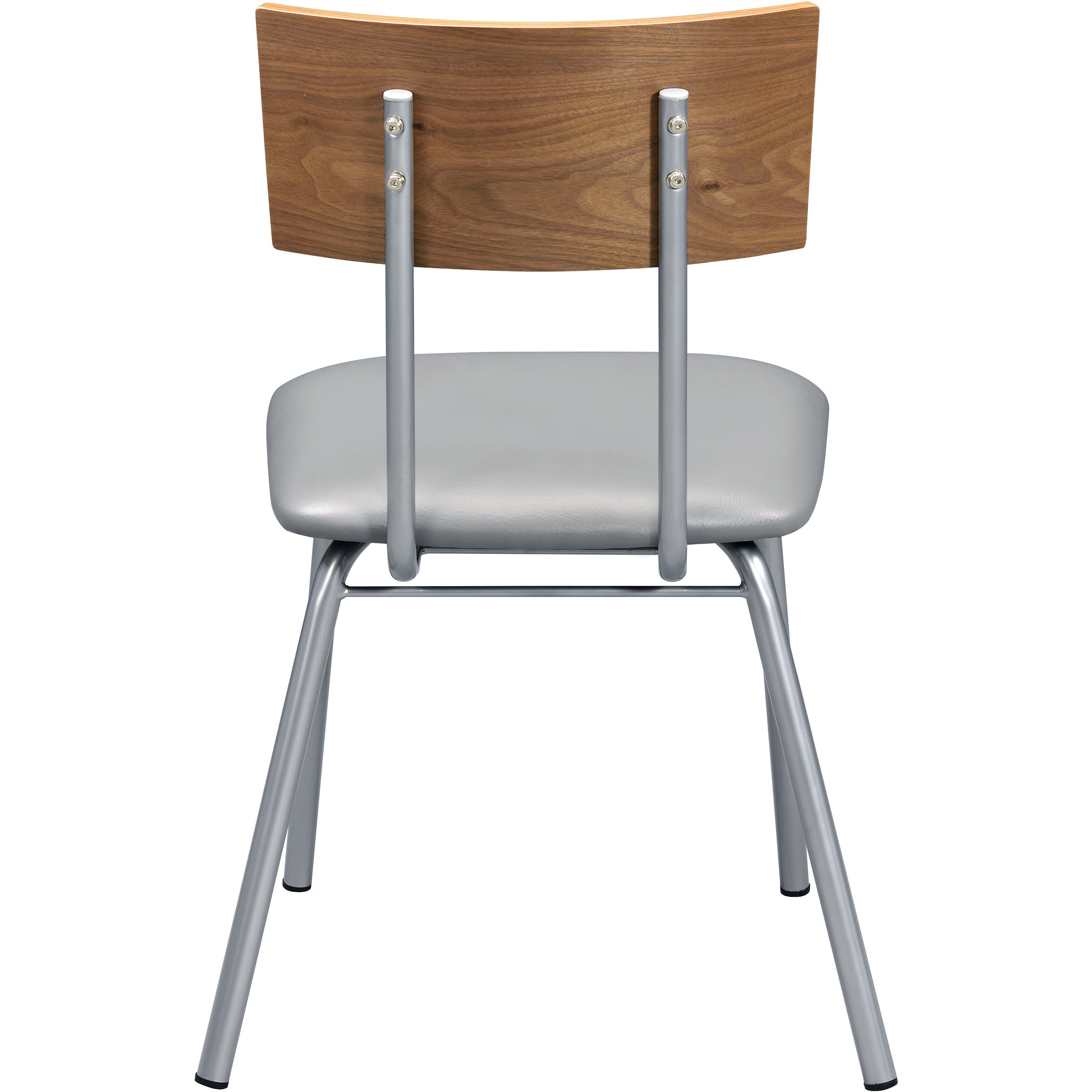 Grey And Oak Side Chair With Padded Seat (Set Of 2)