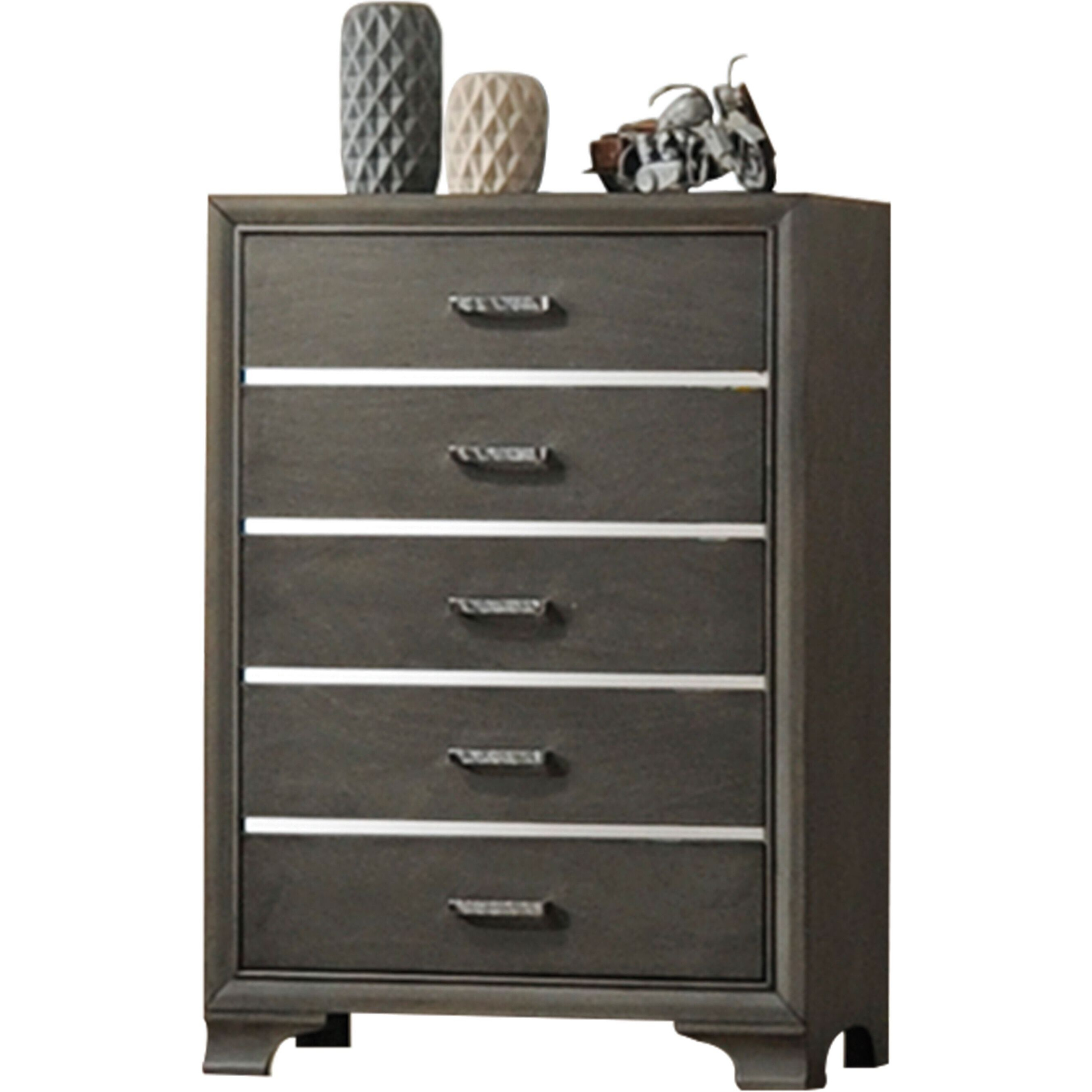 Grey 5-Drawer Chest