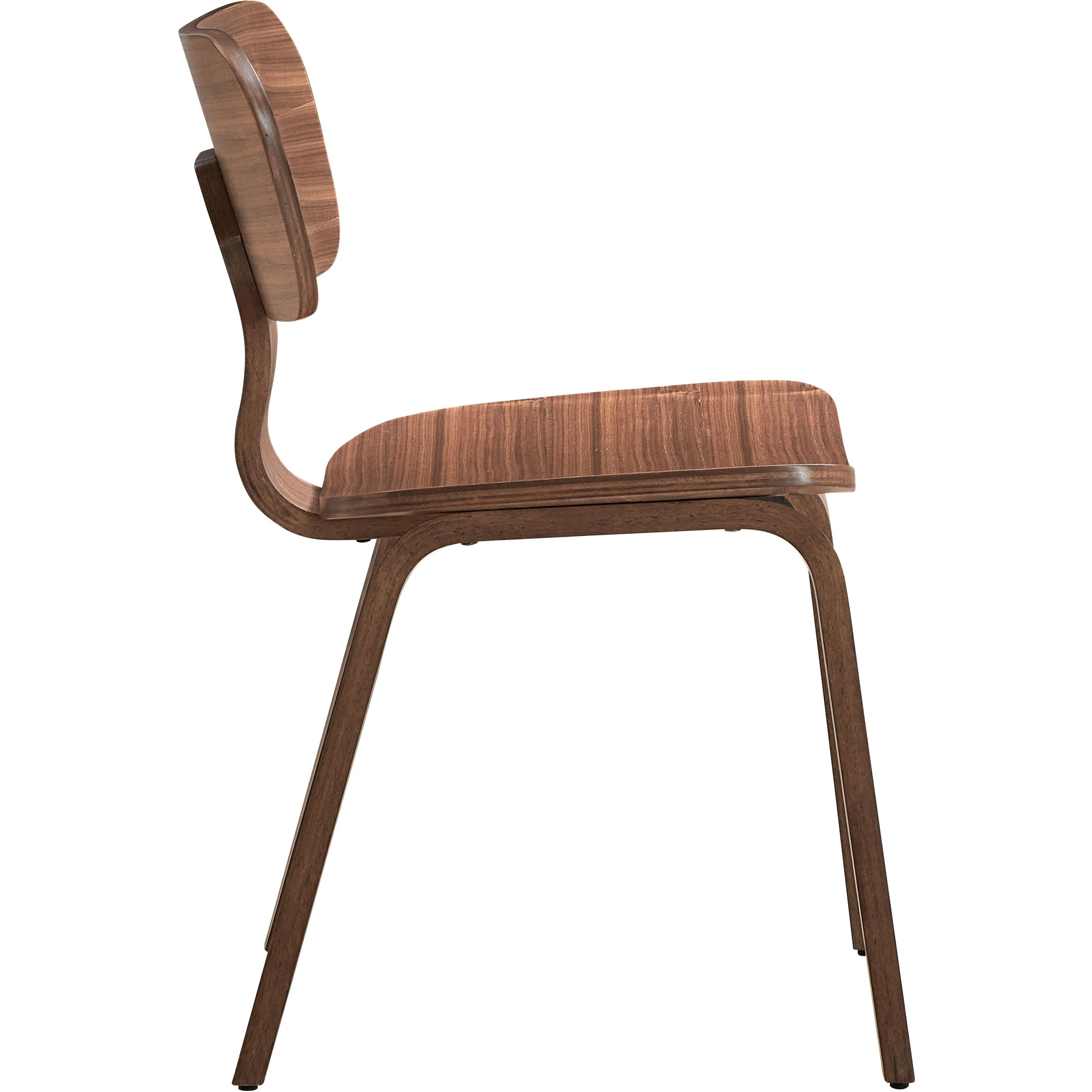 Walnut Side Chair With Tapered Leg (Set Of 2)