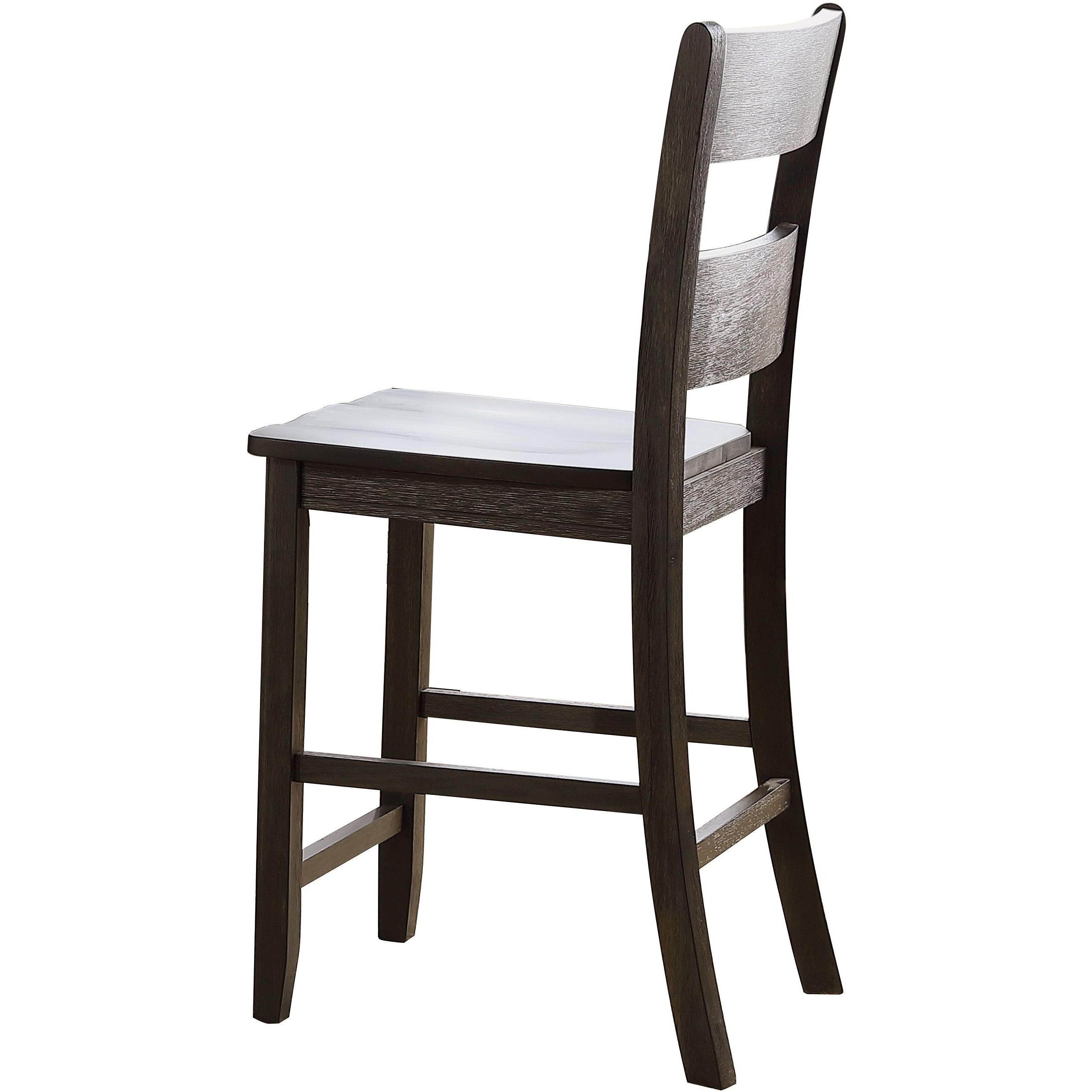 Distressed Walnut Counter Height Chair With Ladder Back (Set Of 2)