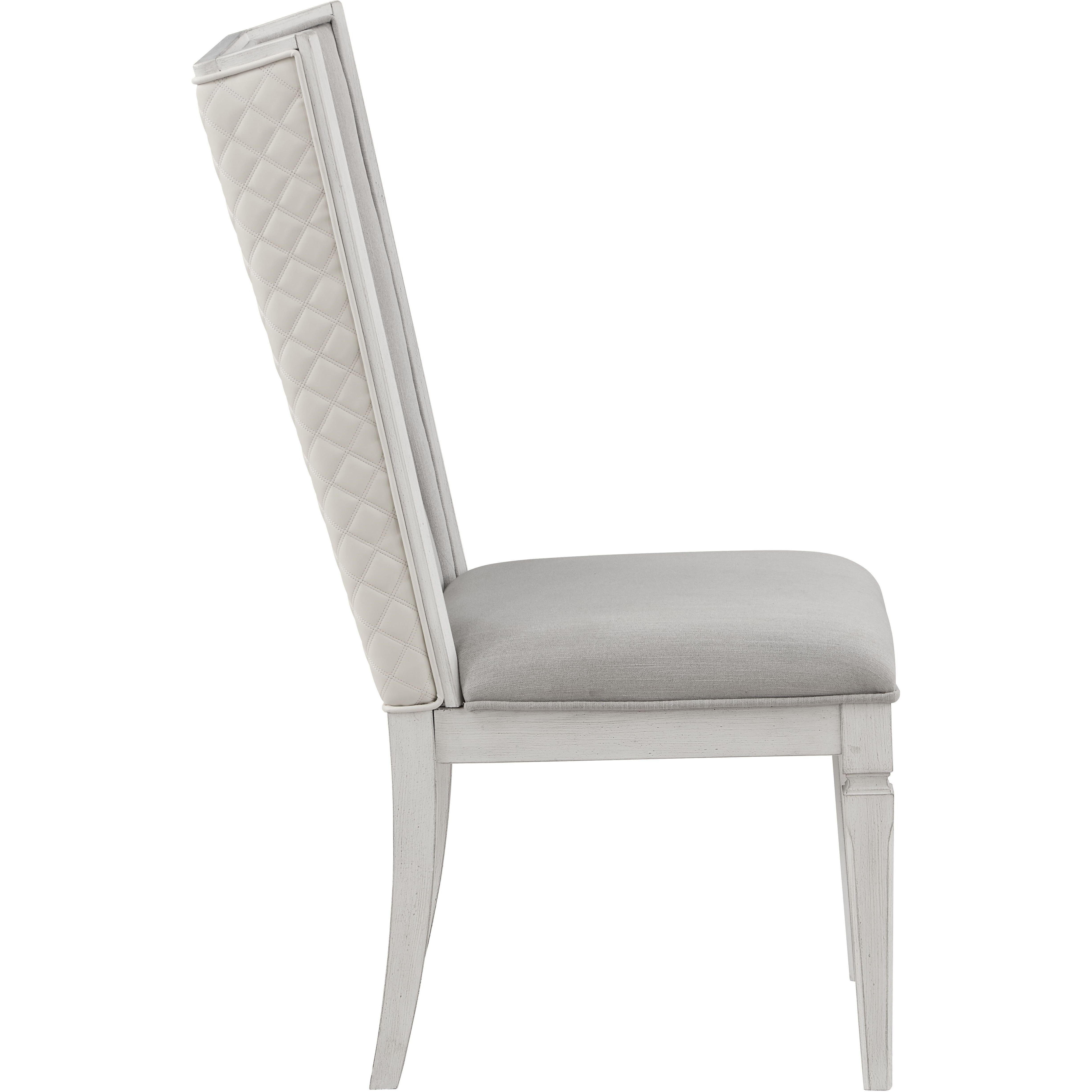 Light Grey And Weathered White Padded Side Chair (Set Of 2)