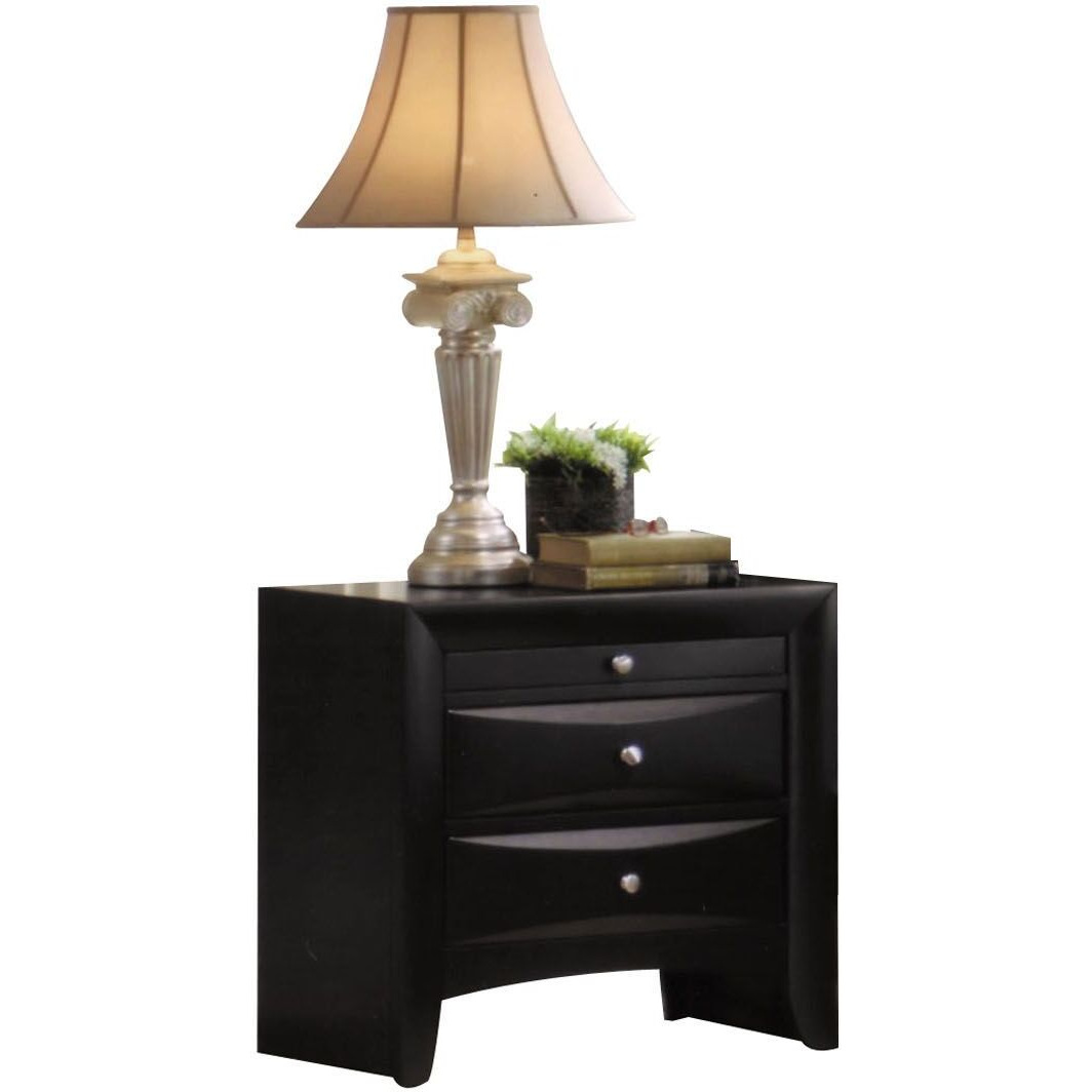 Black 2-Drawer Nightstand With Tray