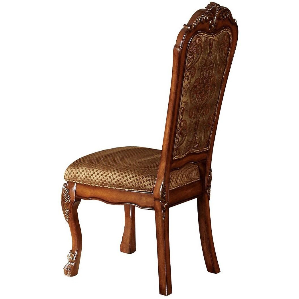 Beige And Cherry Oak Padded Side Chair (Set Of 2)