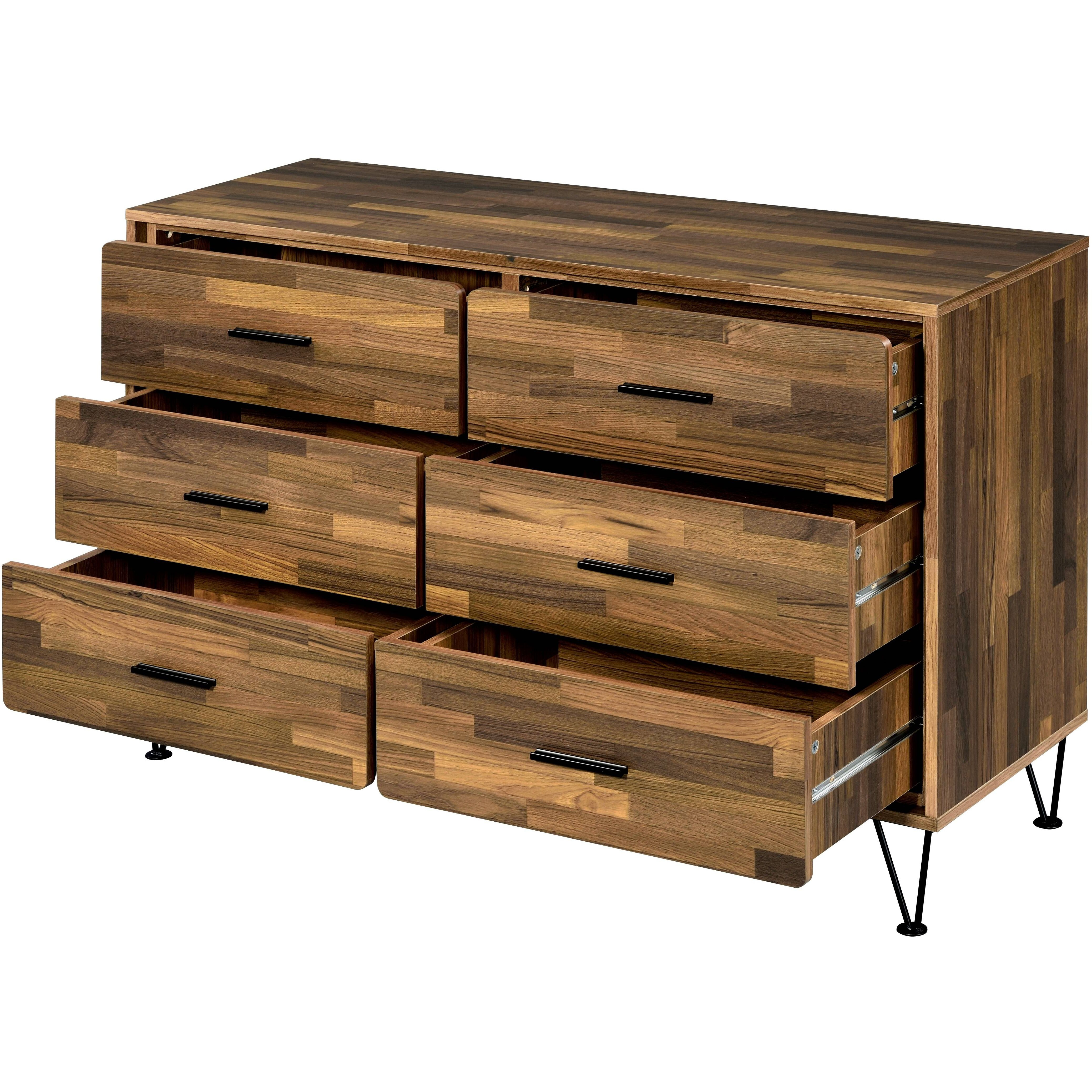 Walnut 6-Drawer Dresser