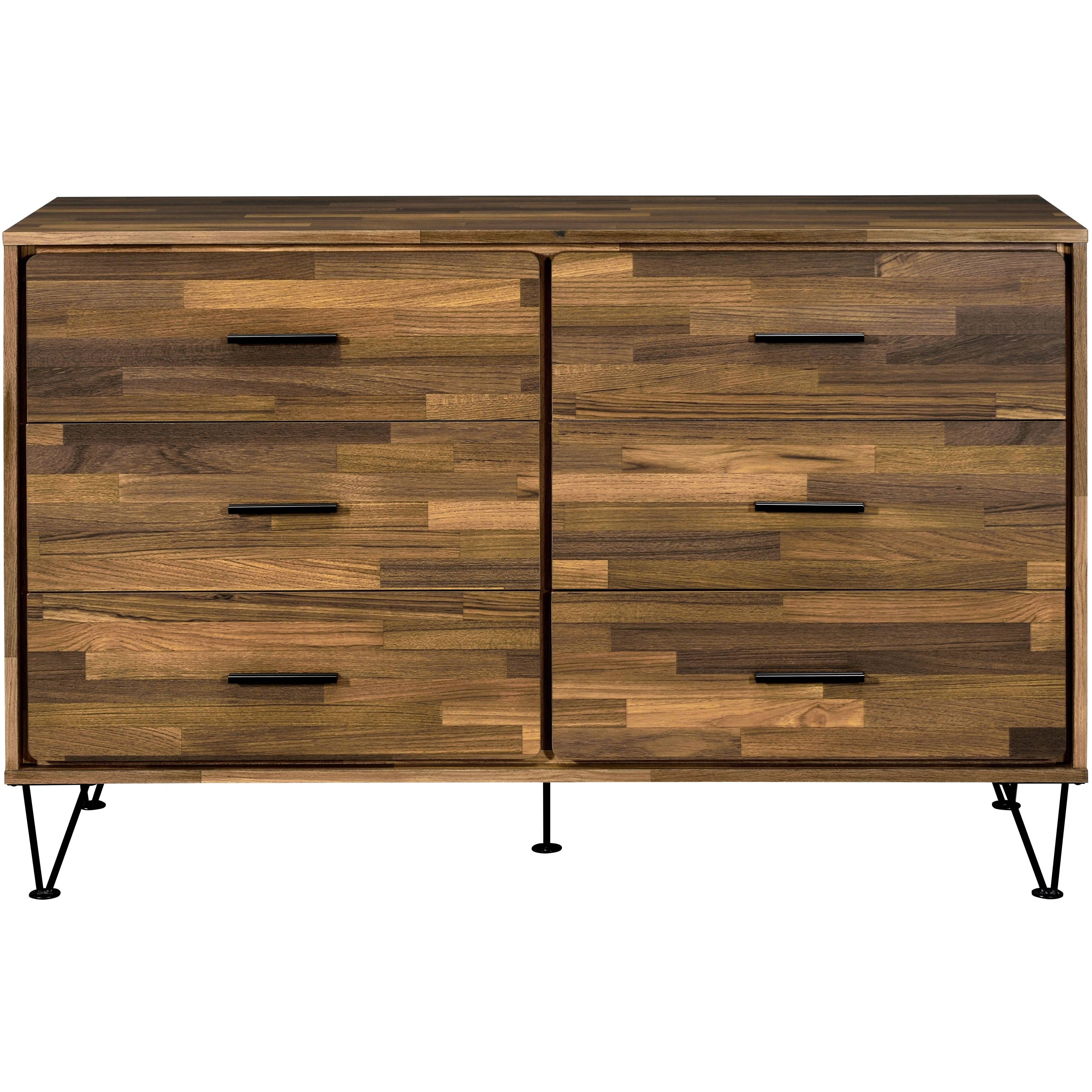 Walnut 6-Drawer Dresser