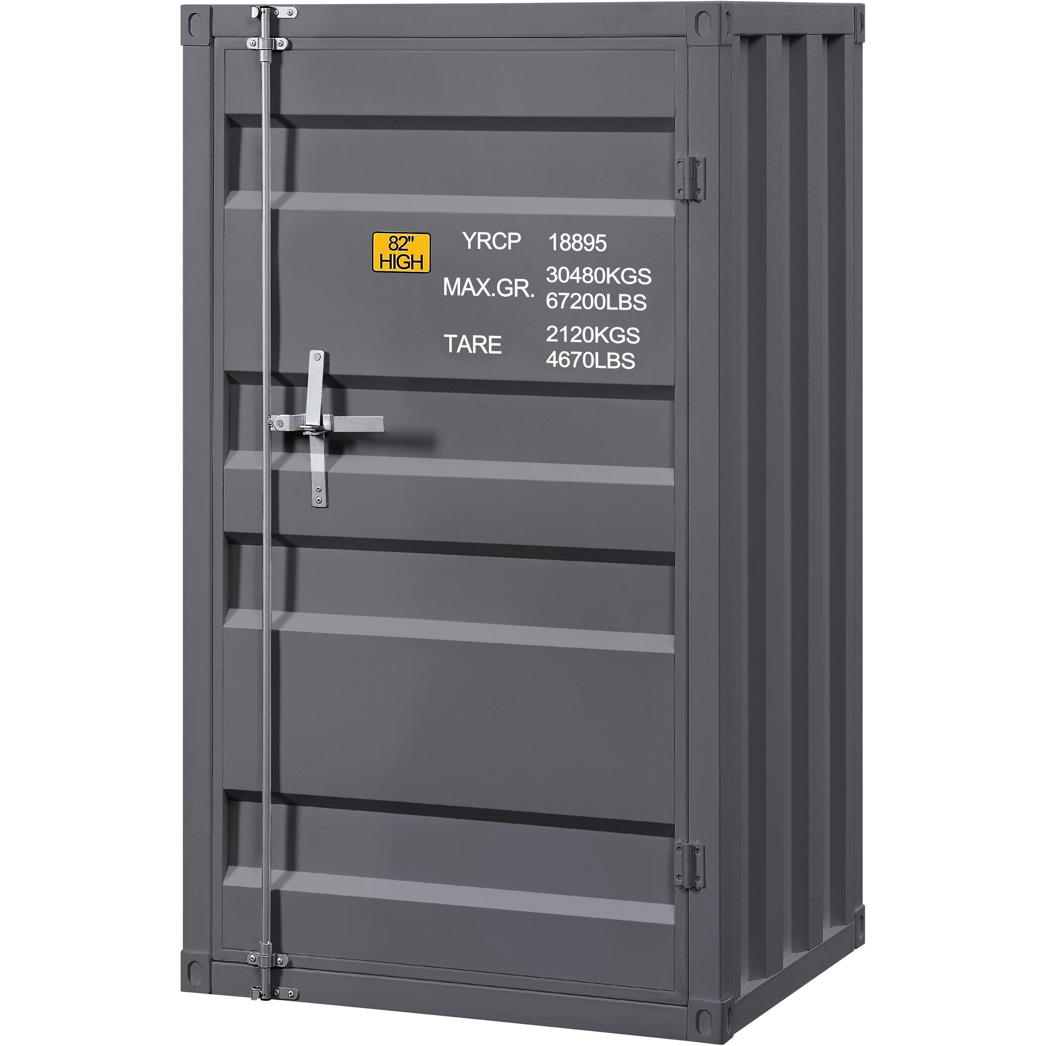 Gunmetal 1-Door Chest With Container Lock