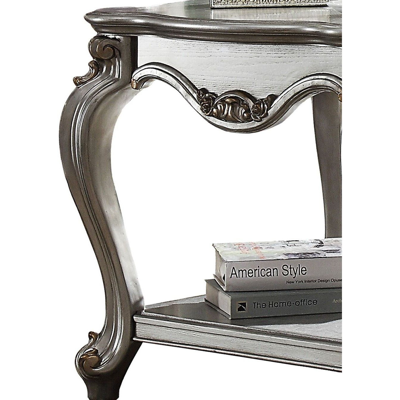 Antique Platinum 1-Shelf End Table