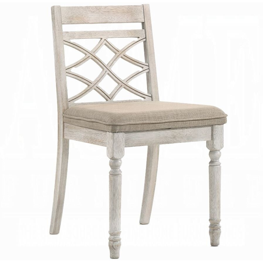 Tan And Antique White Padded Side Chair (Set Of 2)