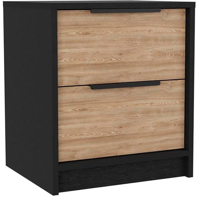 Rock Creek 3-Piece Bedroom Set  Two Nightstands And Dresser  Black Wengue And Pine