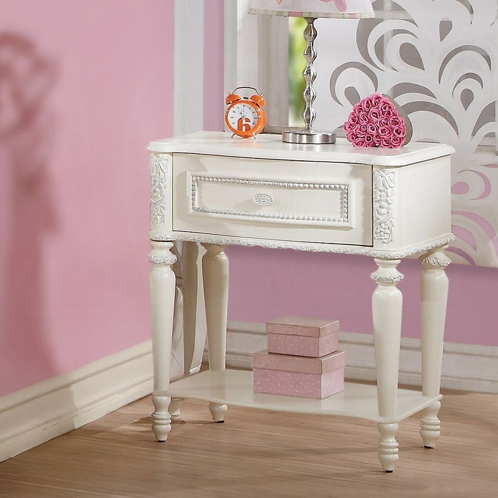 Ivory 1-Drawer Nightstand