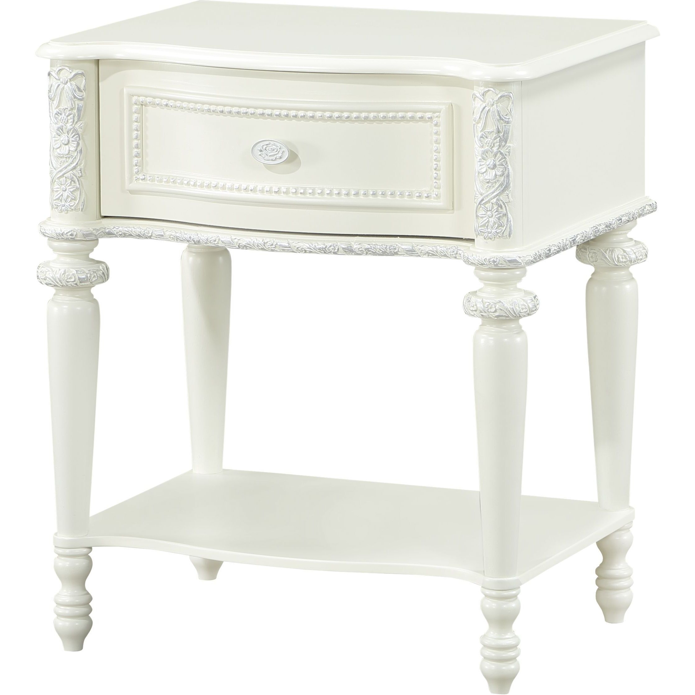 Ivory 1-Drawer Nightstand