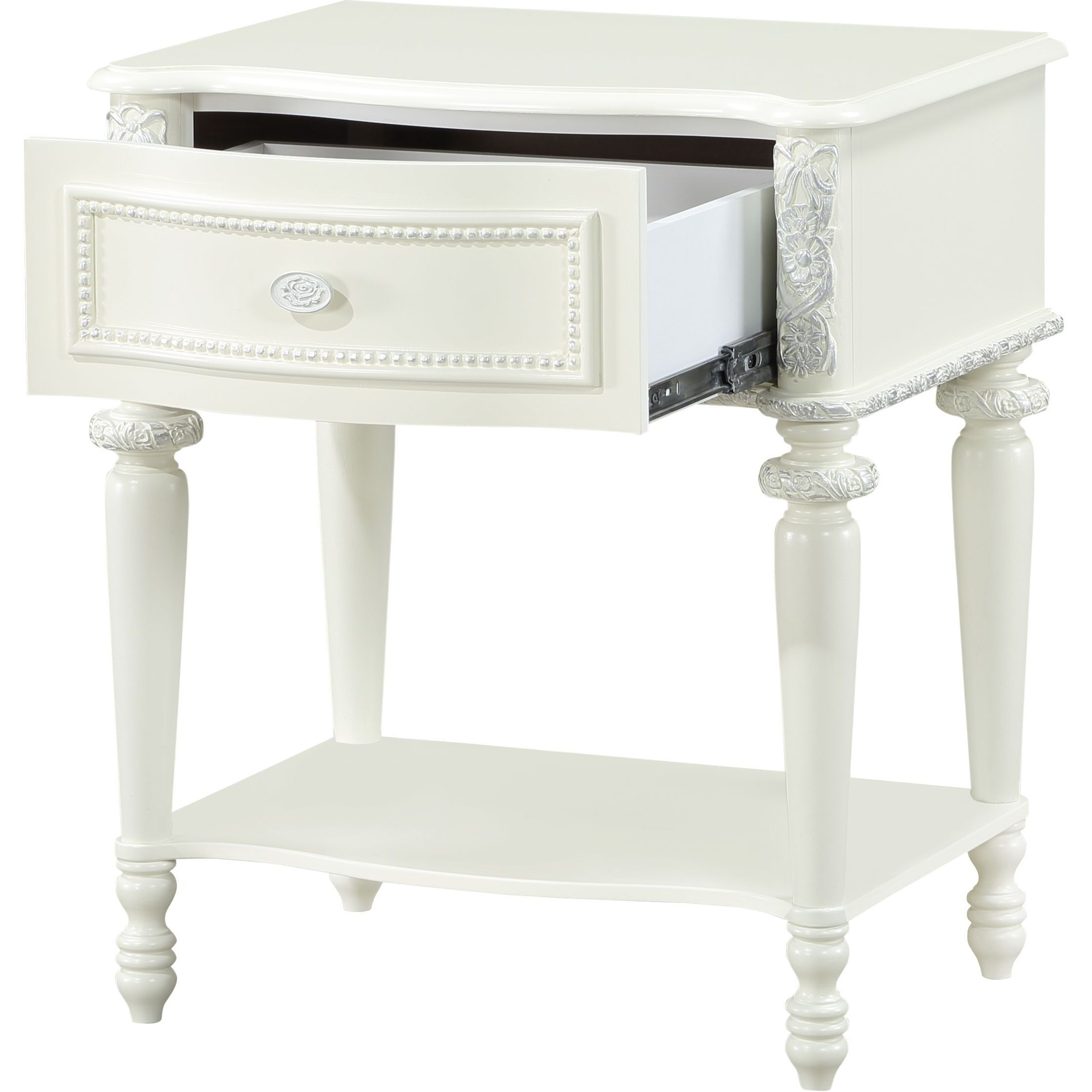 Ivory 1-Drawer Nightstand