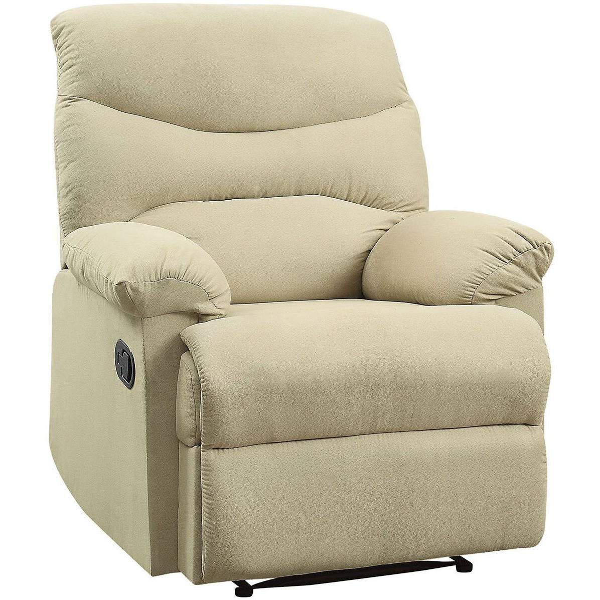 Beige Recliner With Pillow Top Armrest