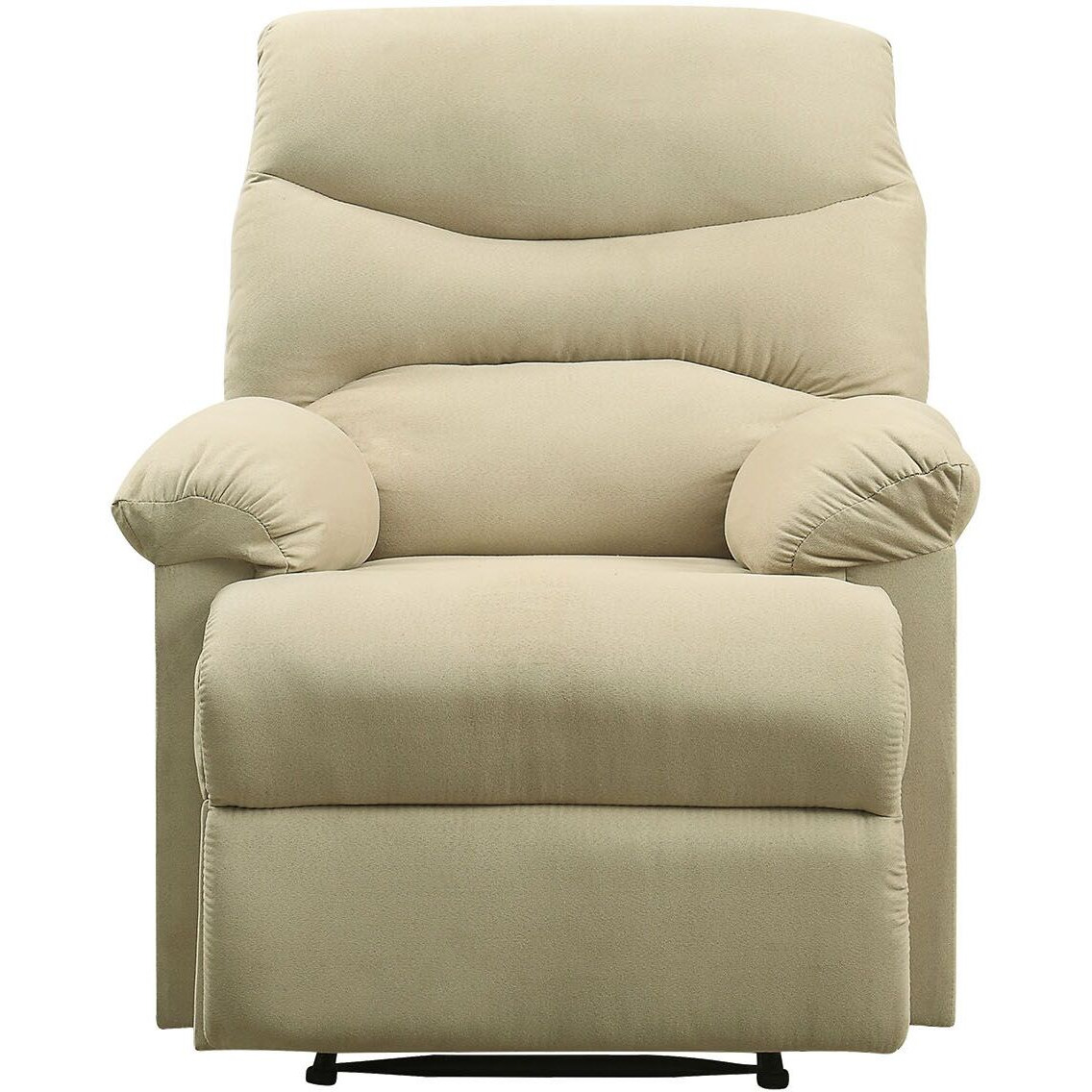 Beige Recliner With Pillow Top Armrest