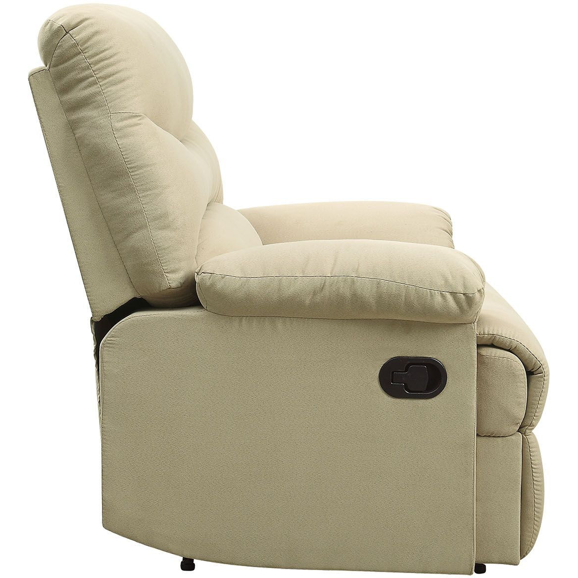 Beige Recliner With Pillow Top Armrest