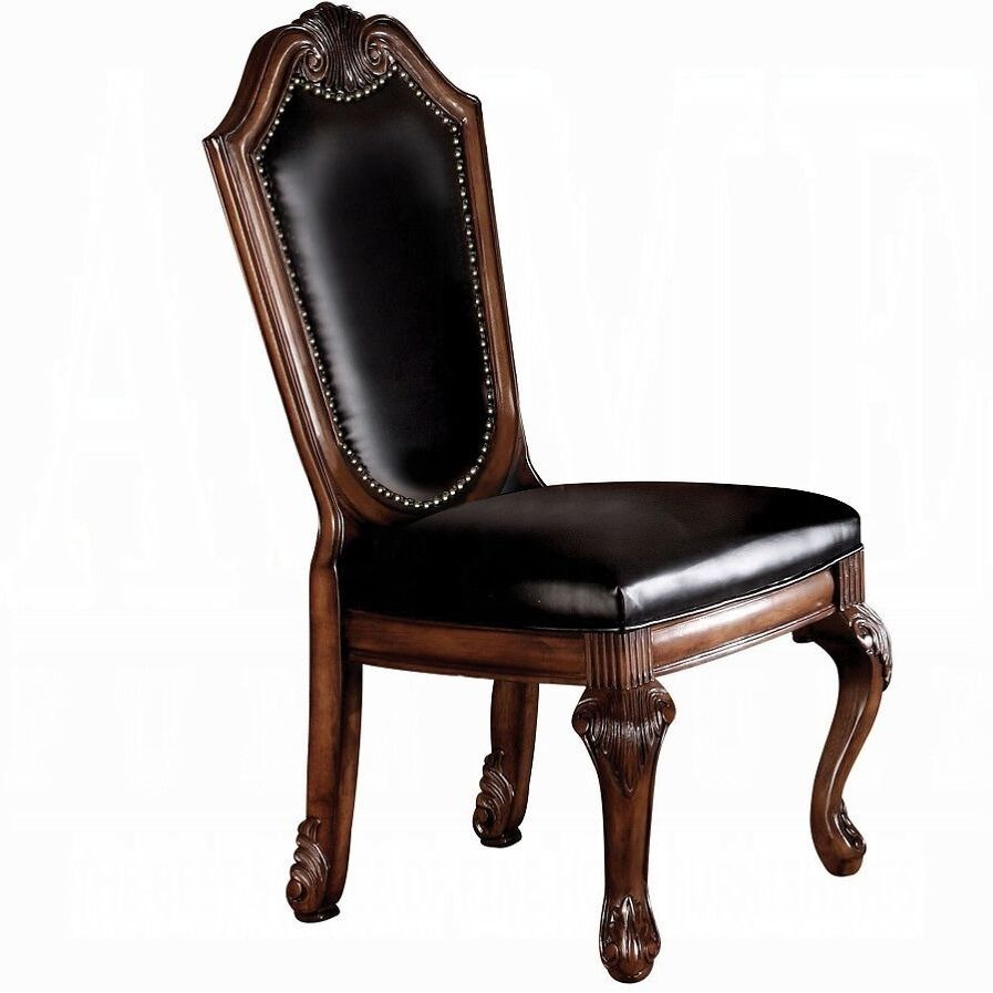 Black And Cherry Side Chair With Nailhead Trim (Set Of 2)