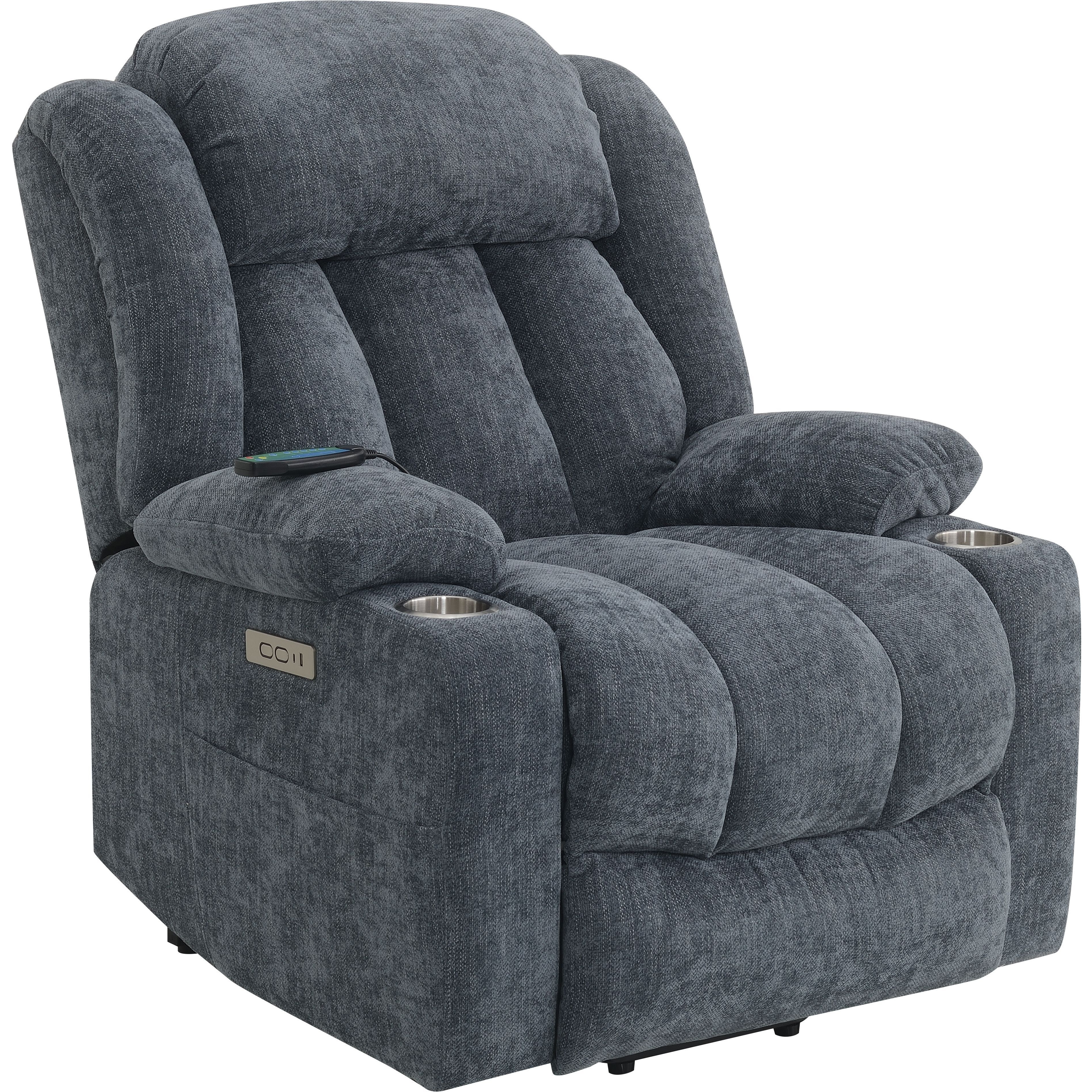 Blue Power Lift Recliner With Heating And Massage