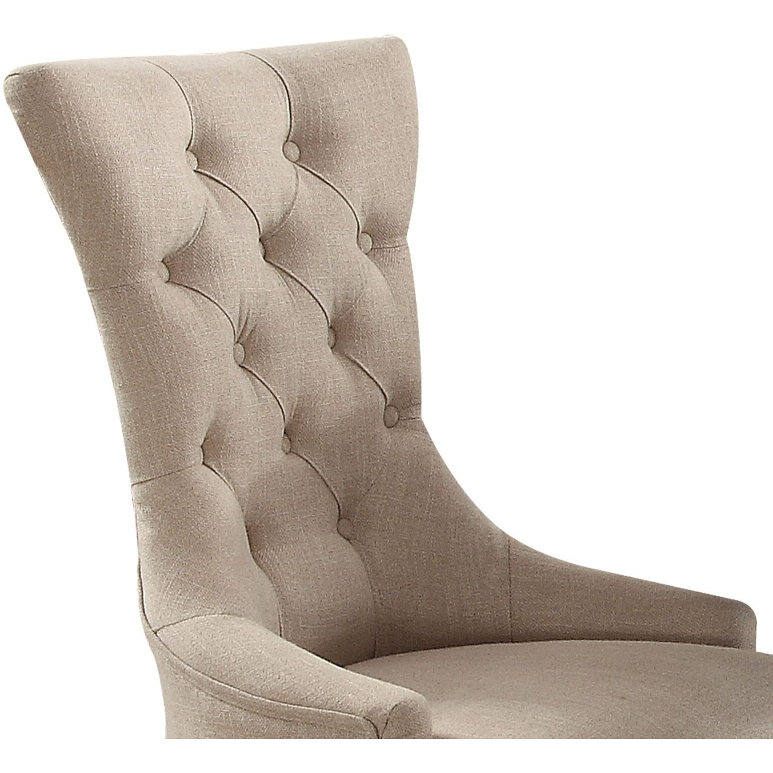 Beige And Weathered Espresso Tufted Side Chair (Set Of 2)