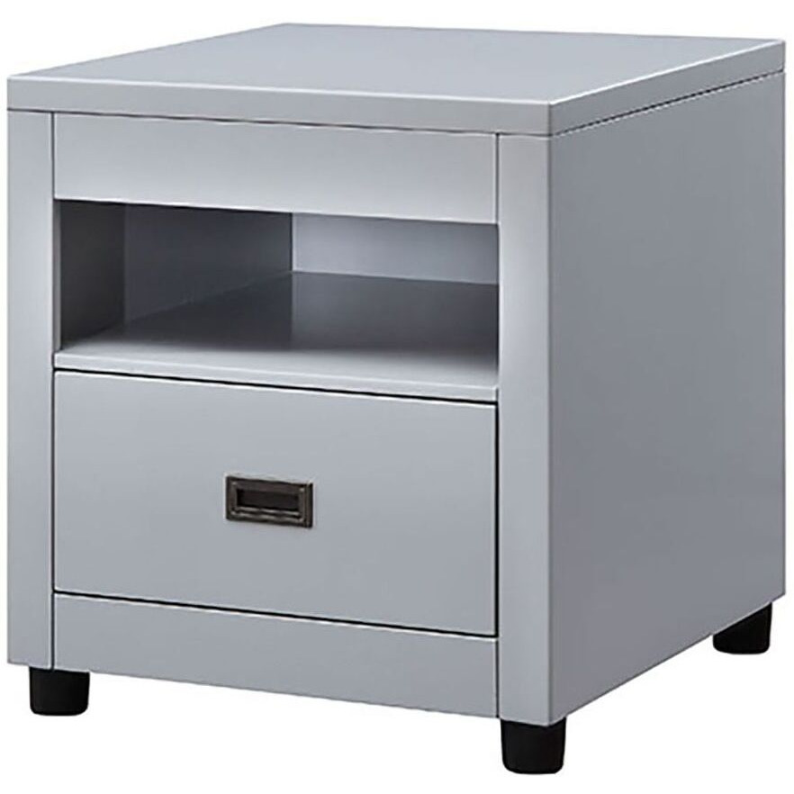 Dove Grey Storage End Table