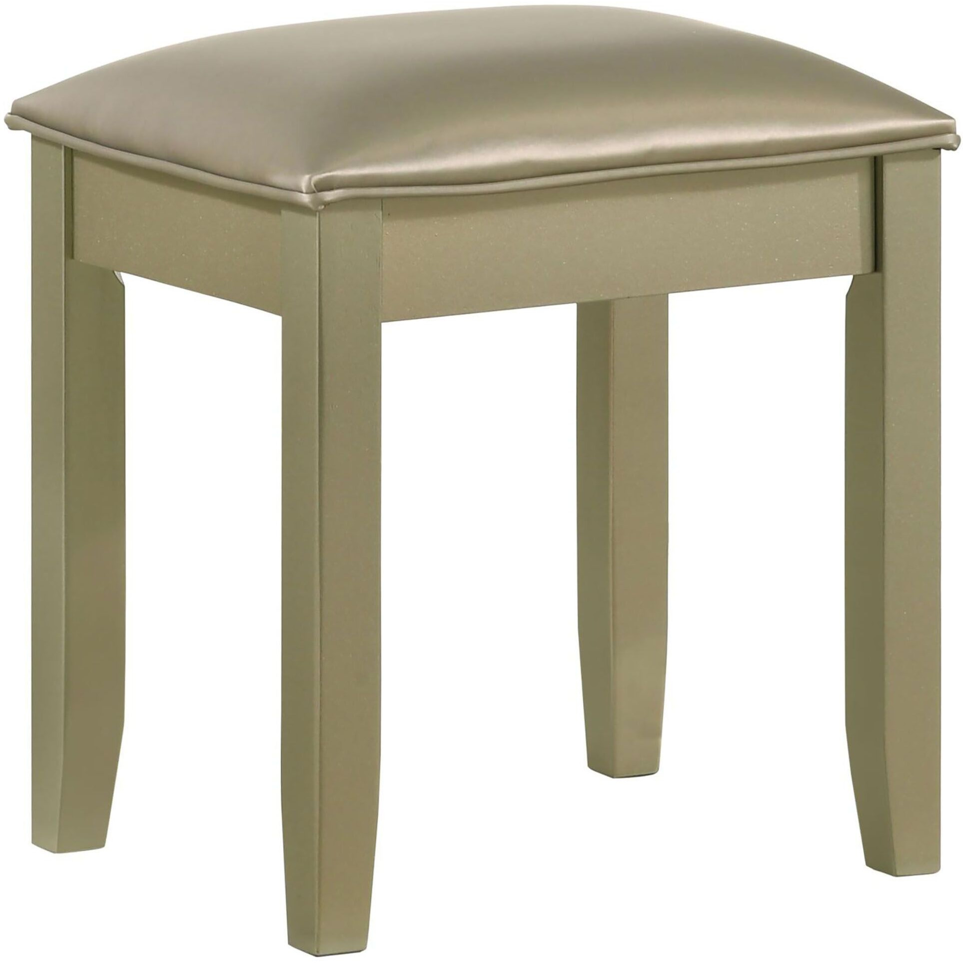 Champagne Vanity Stool With Padded Seat