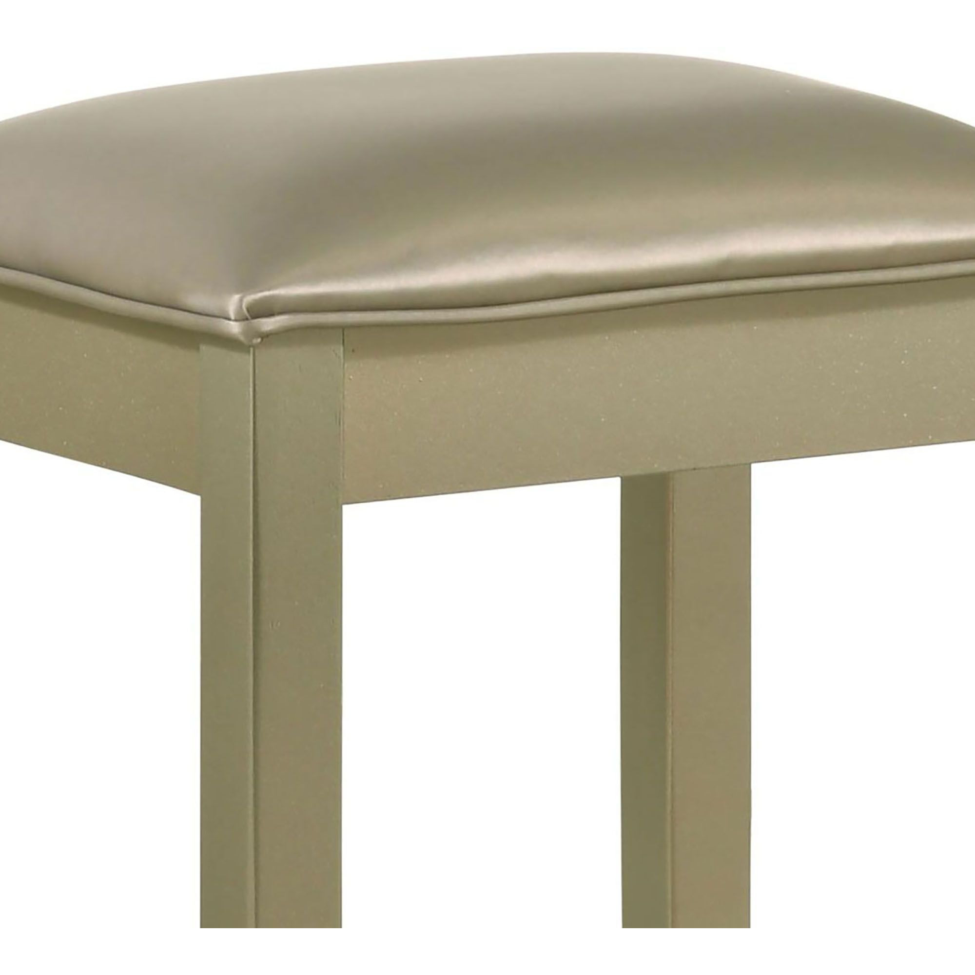 Champagne Vanity Stool With Padded Seat