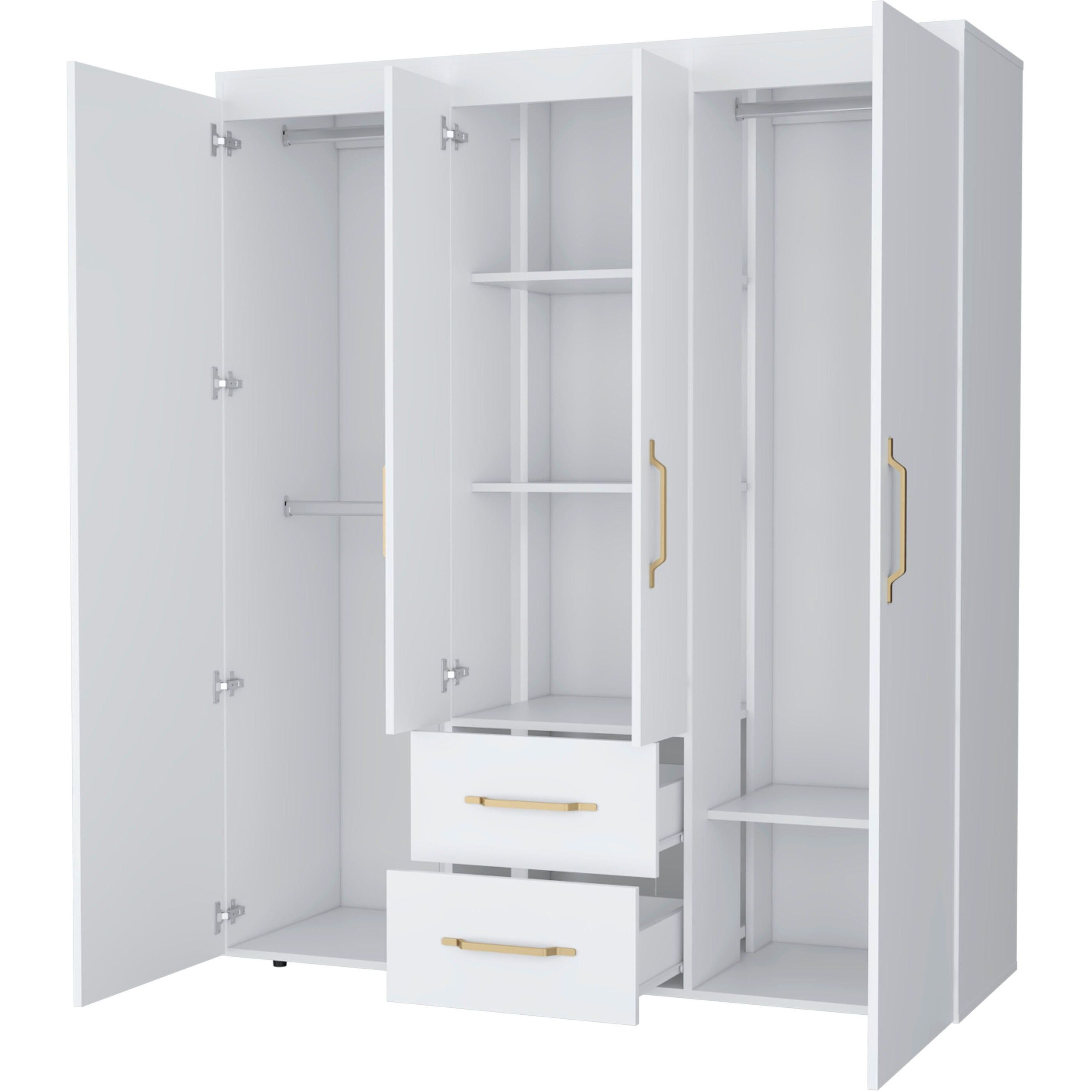 White All-In-One 2-Door Armoire