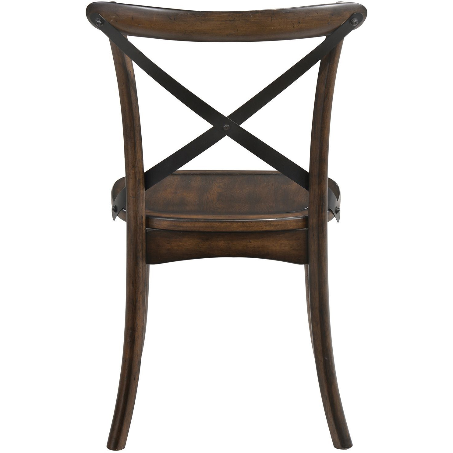 Dark Oak And Black Side Chair With X Shape Back (Set Of 2)