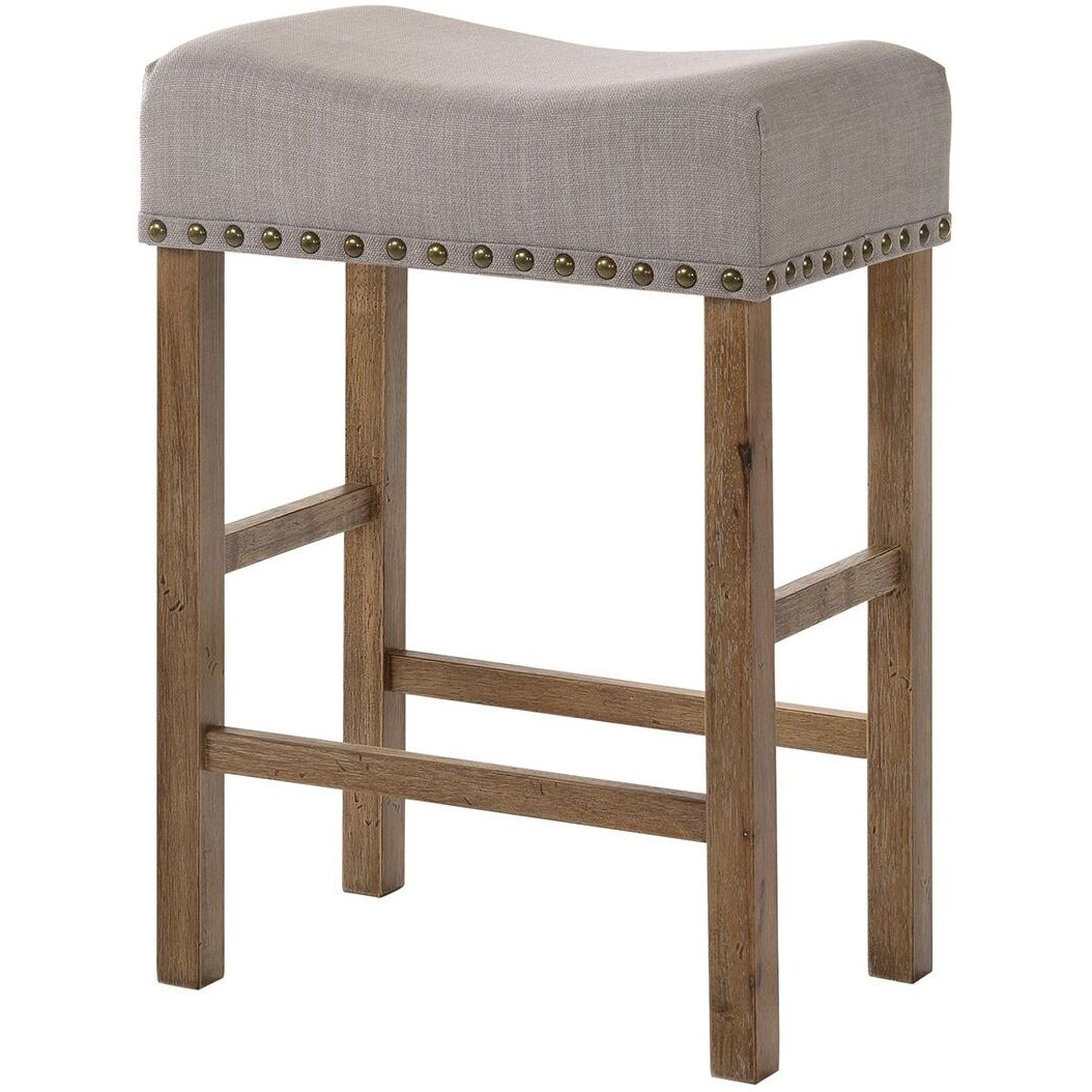 Tan And Weathered Oak Counter Height Stools (Set Of 2)