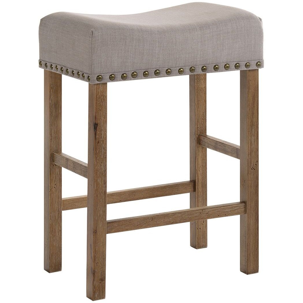 Tan And Weathered Oak Counter Height Stools (Set Of 2)