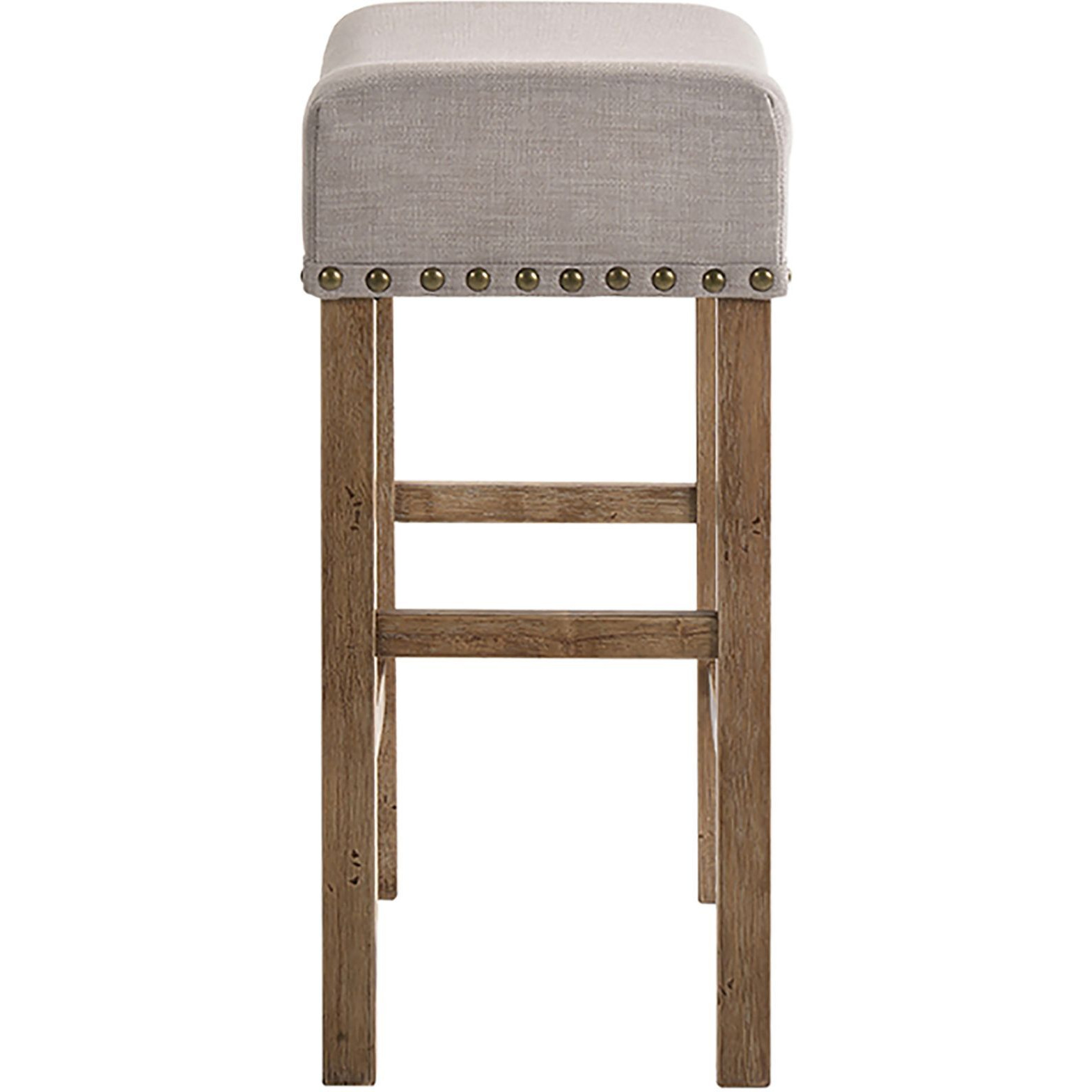 Tan And Weathered Oak Counter Height Stools (Set Of 2)