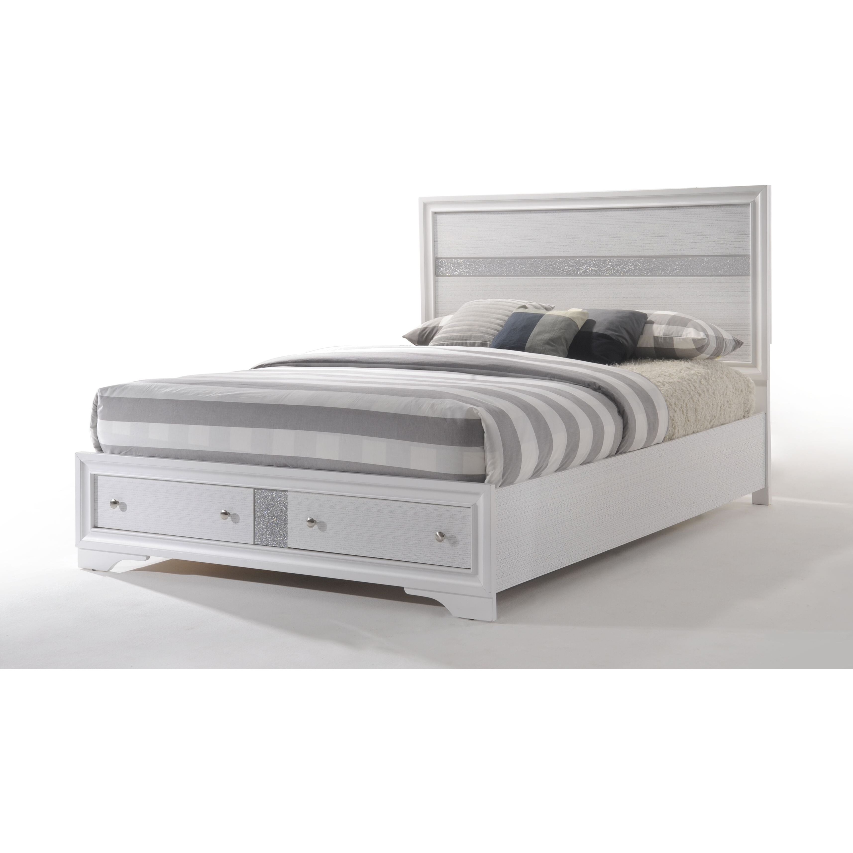 White Queen Bed With Storage