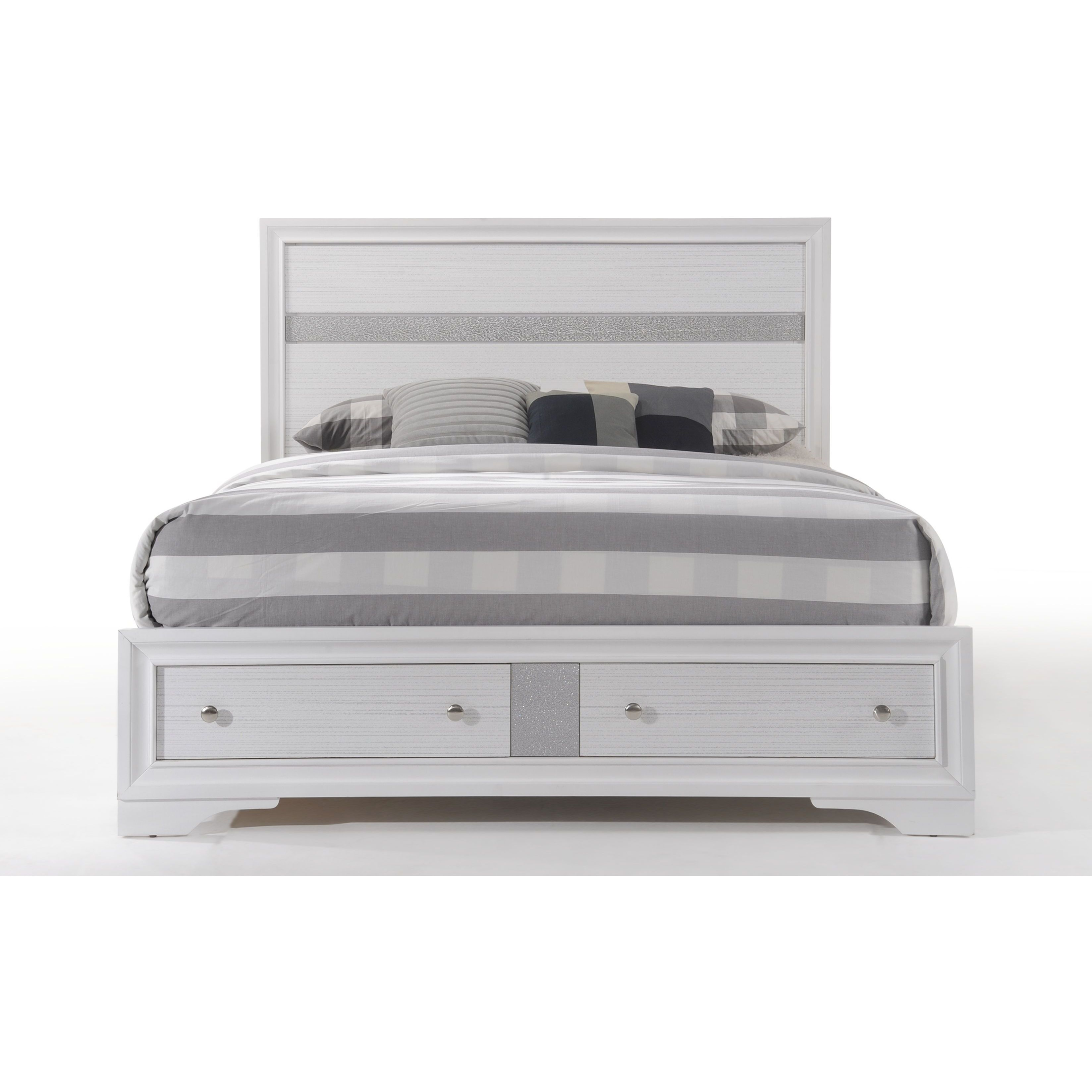 White Queen Bed With Storage