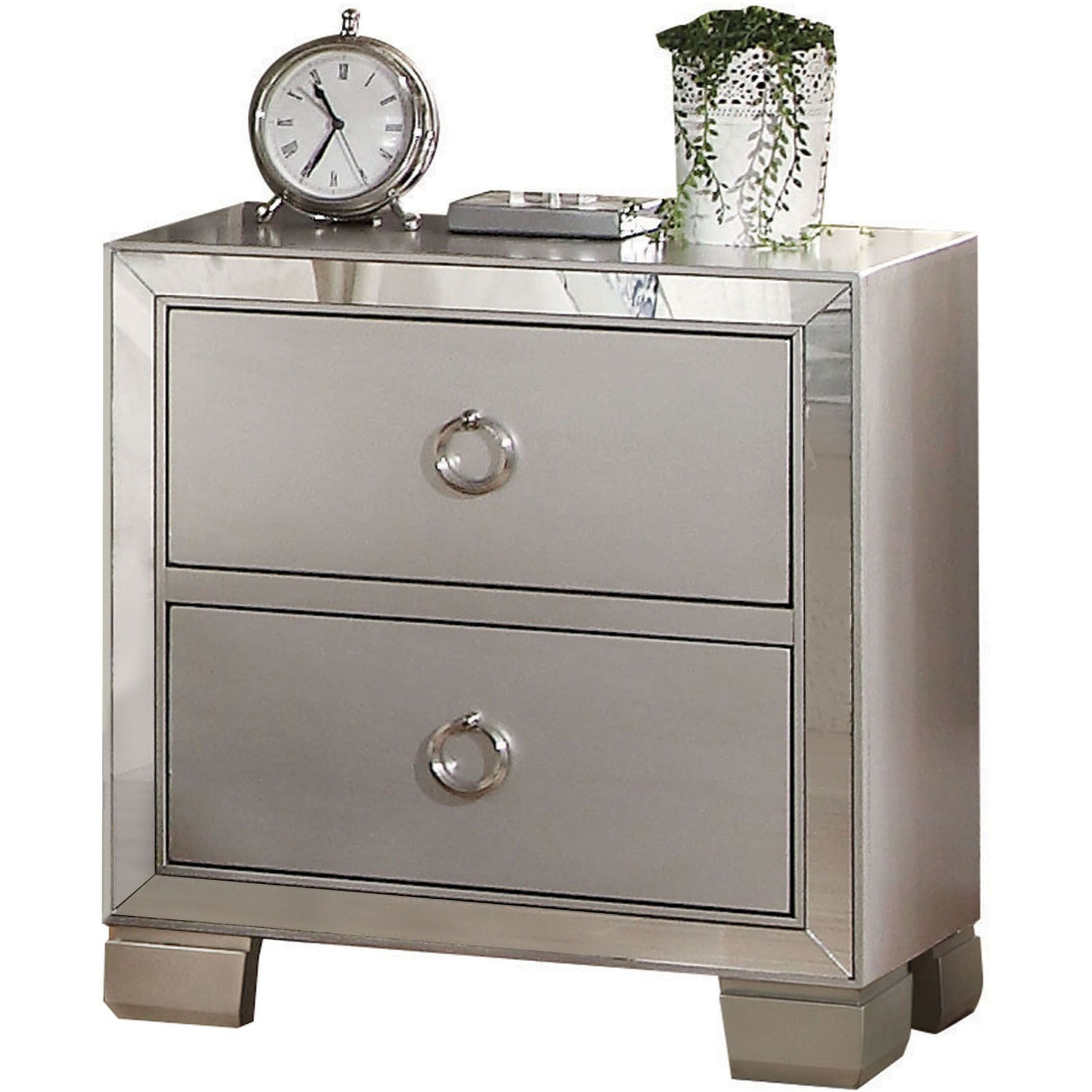 Platinum 2-Drawer Nightstand