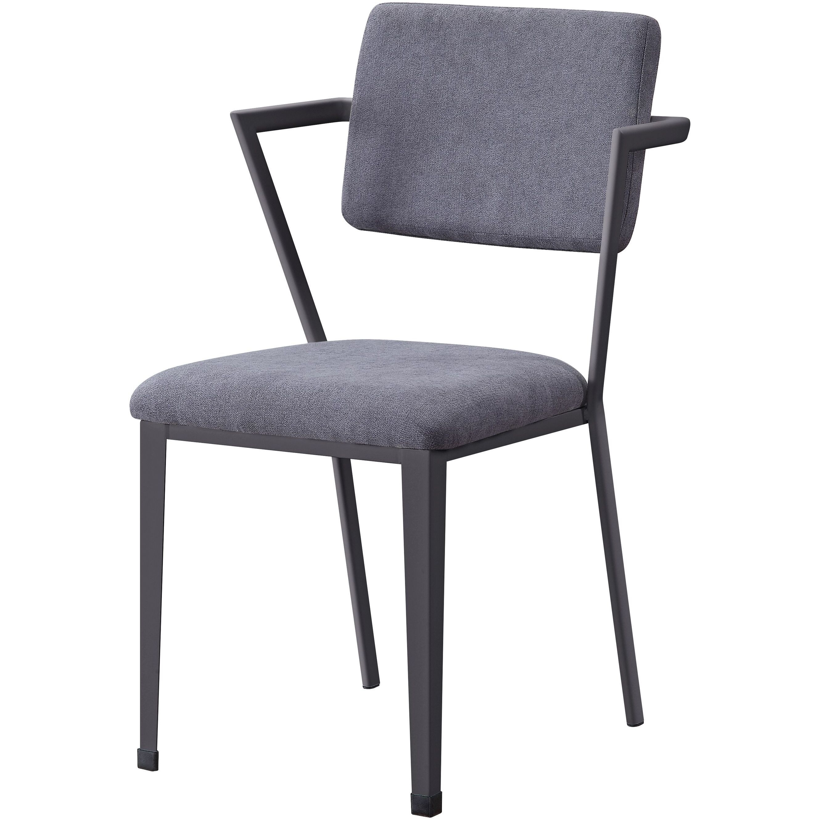 Grey Open Back Upholstered Office Chair