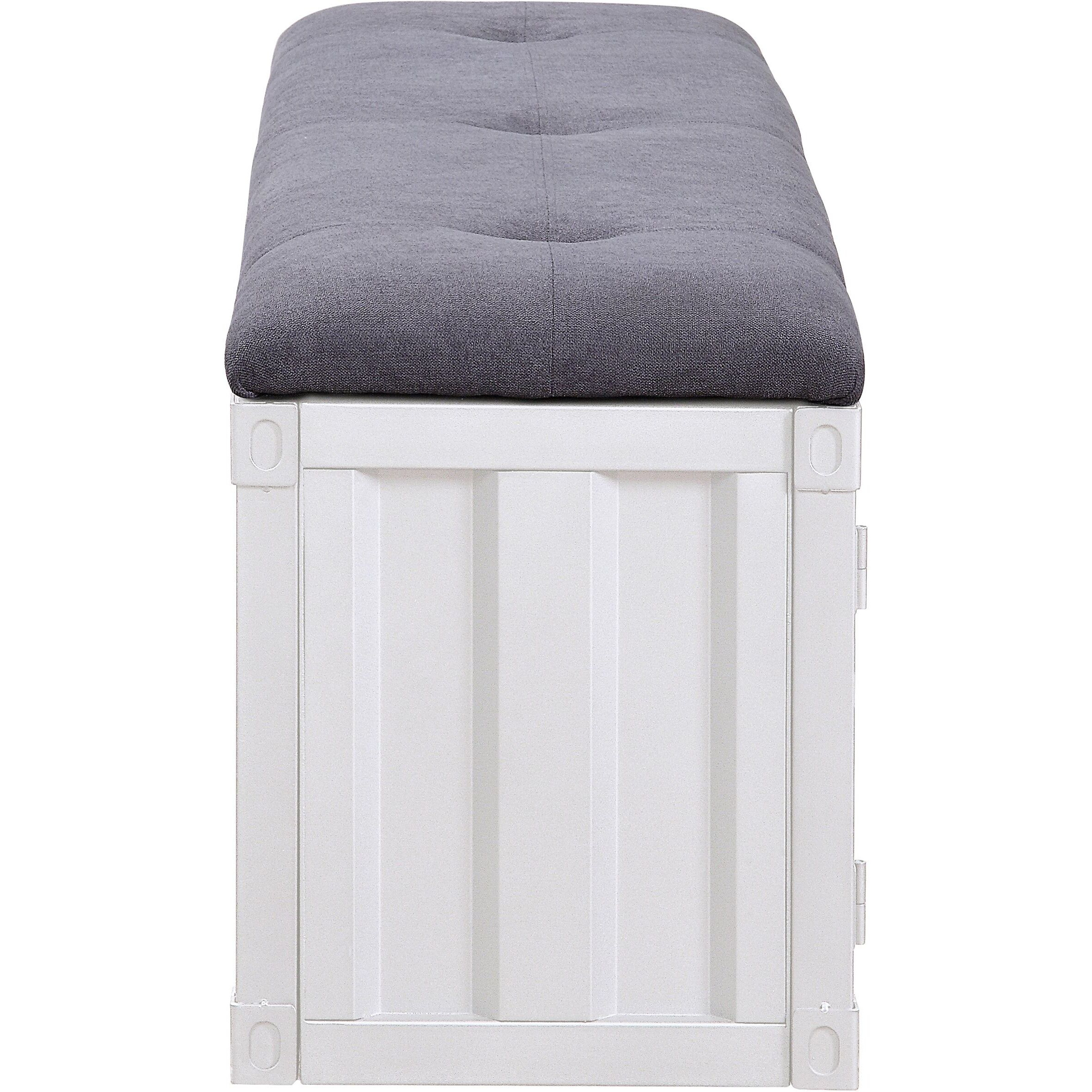 Grey And White Storage Bench