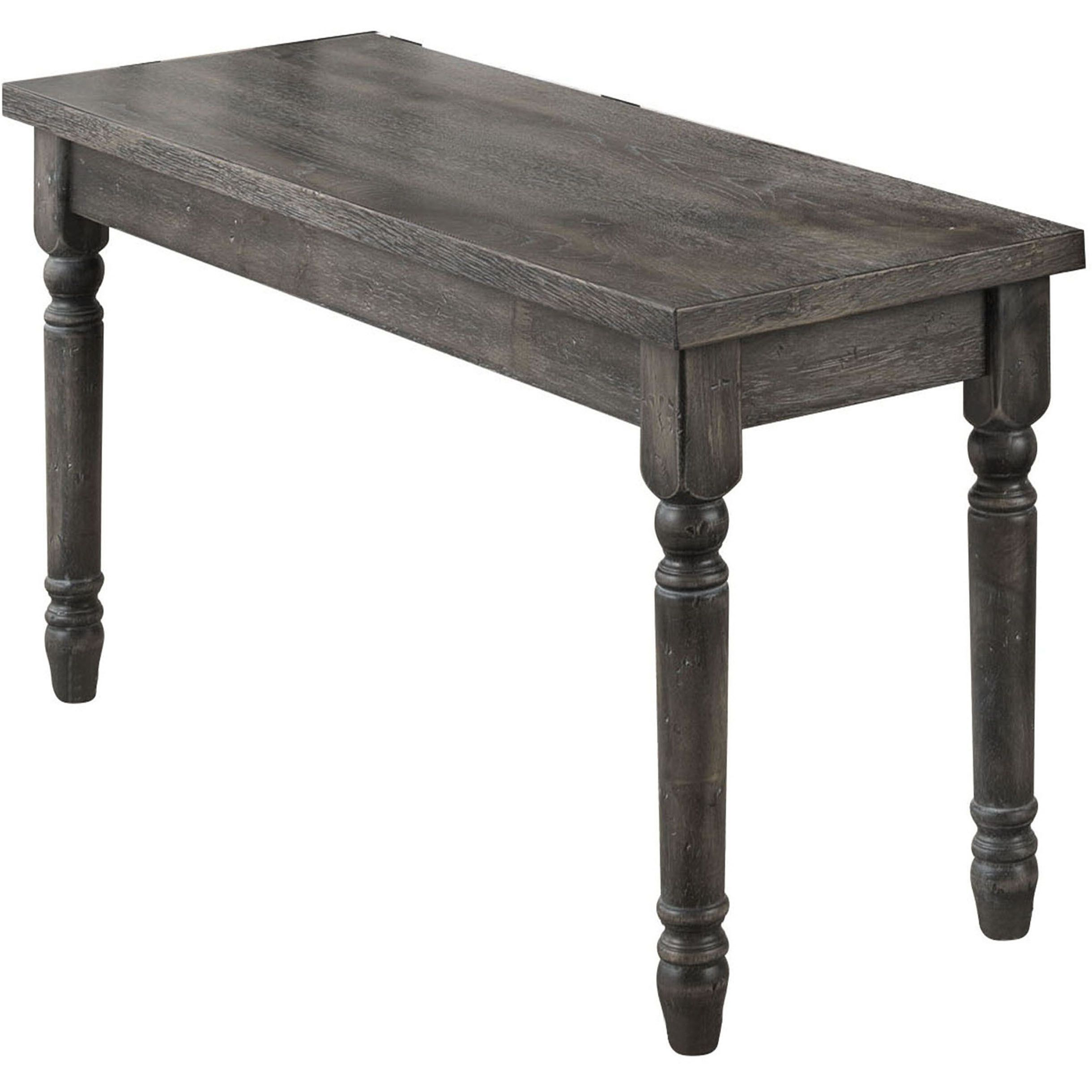 Weathered Grey Dining Bench With Turned Legs