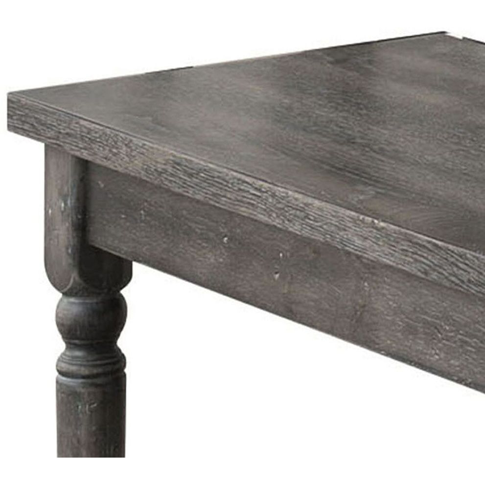 Weathered Grey Dining Bench With Turned Legs