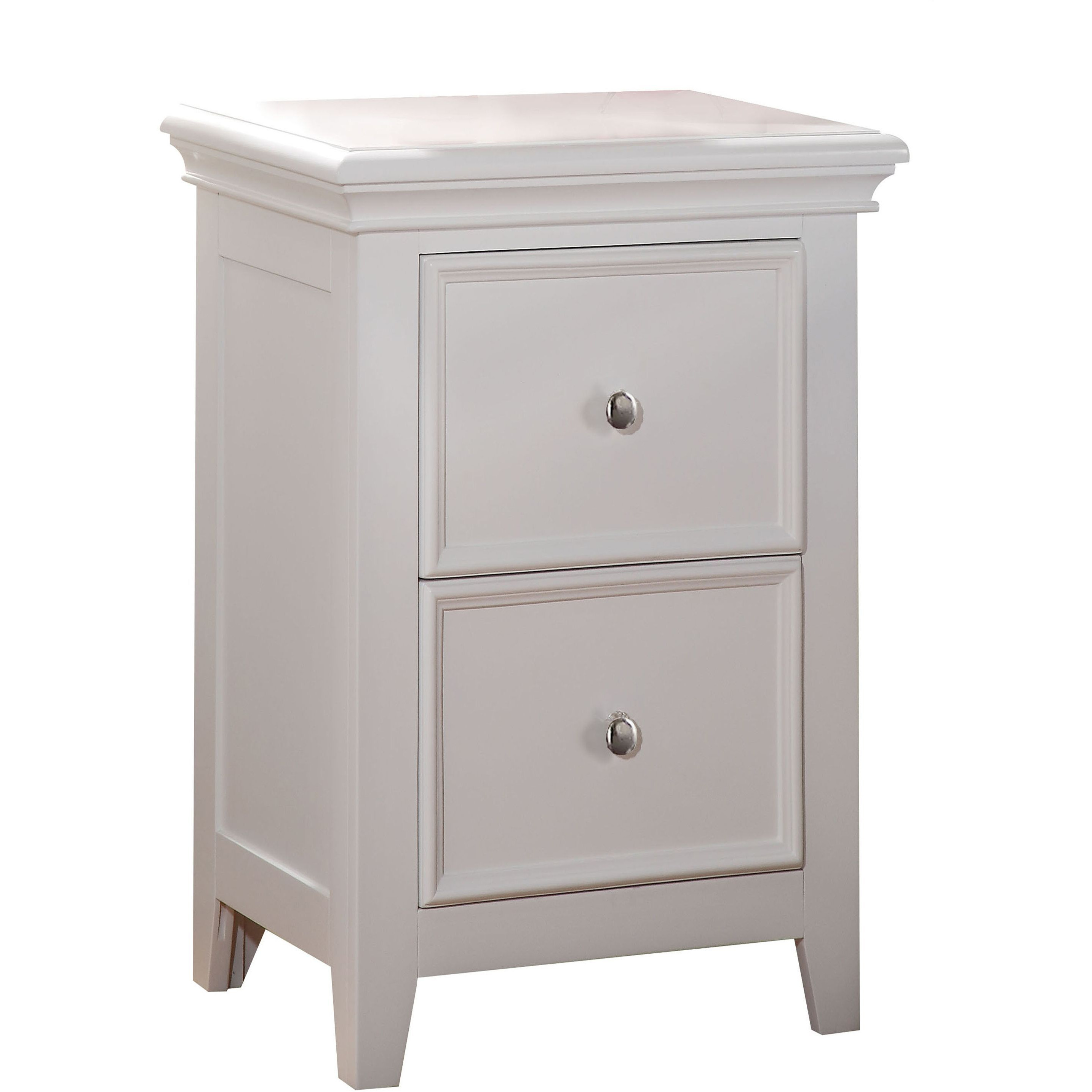 White 2-Drawer Nightstand