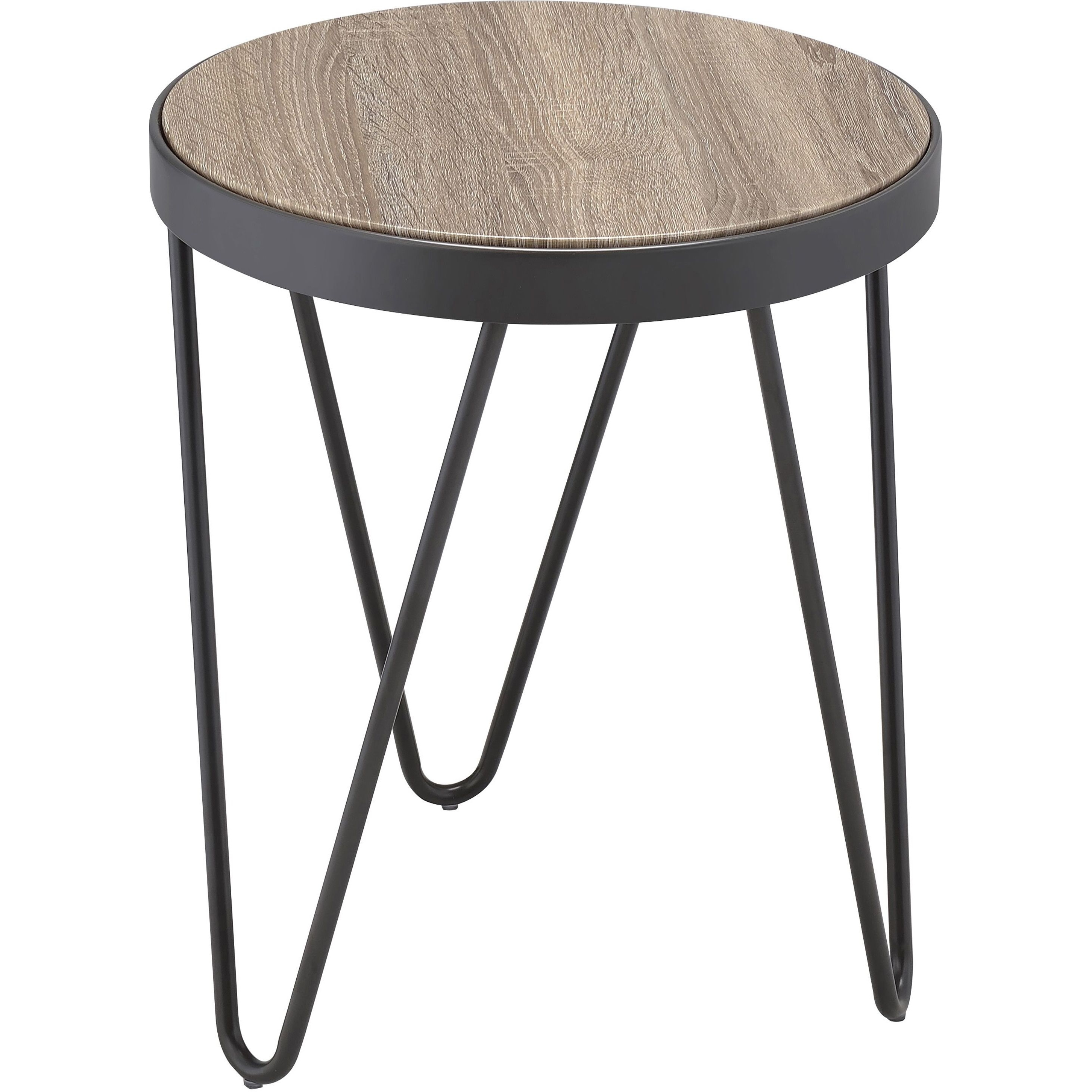 Weathered Grey Oak And Black End Table