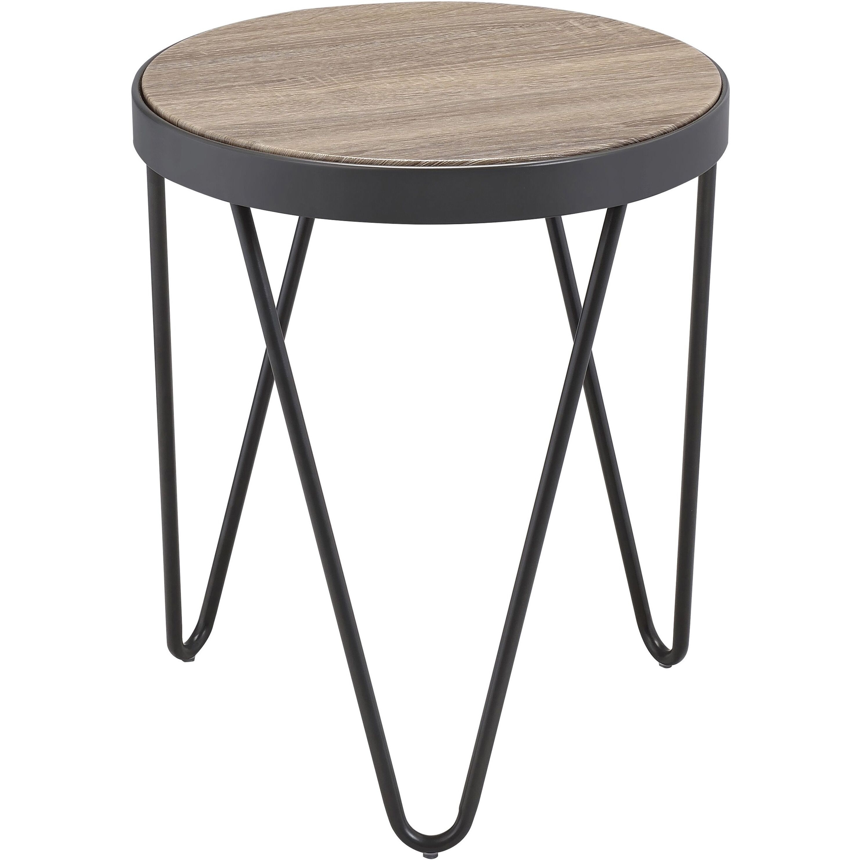 Weathered Grey Oak And Black End Table